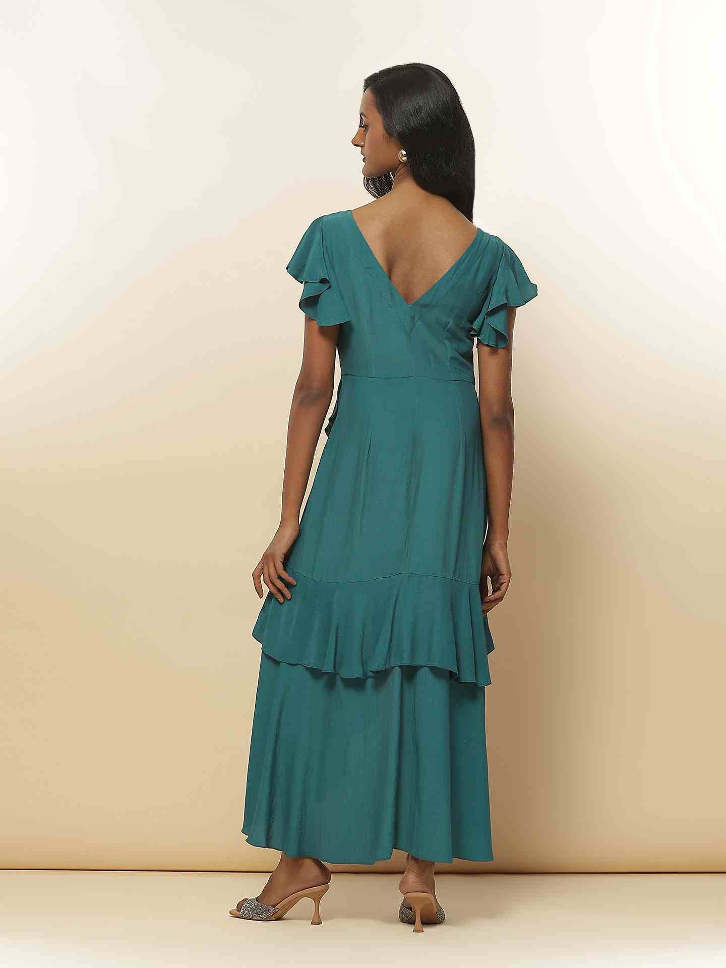 Teal Roisil Midi Dress