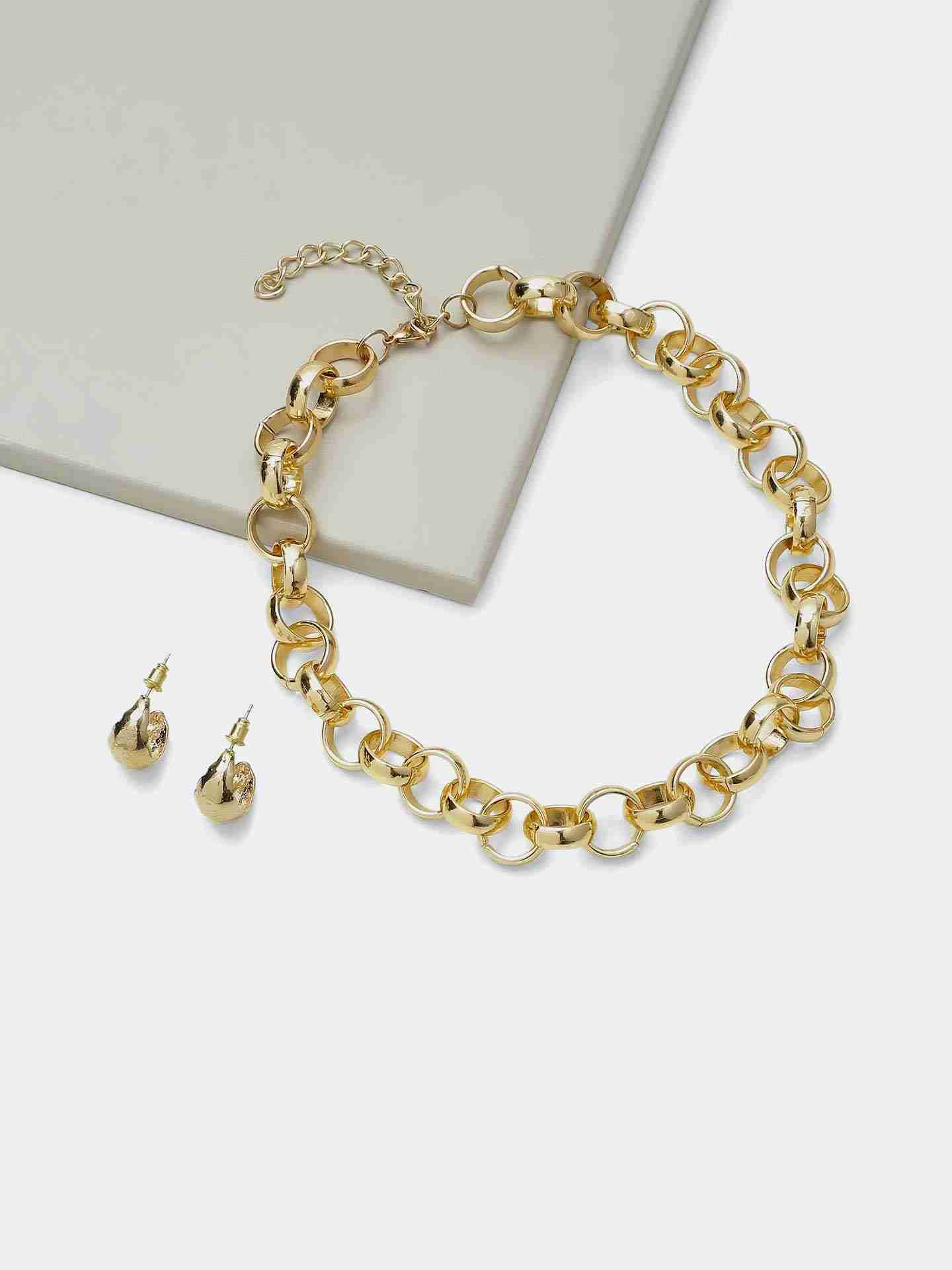 Gold Valiant Link Set Necklace