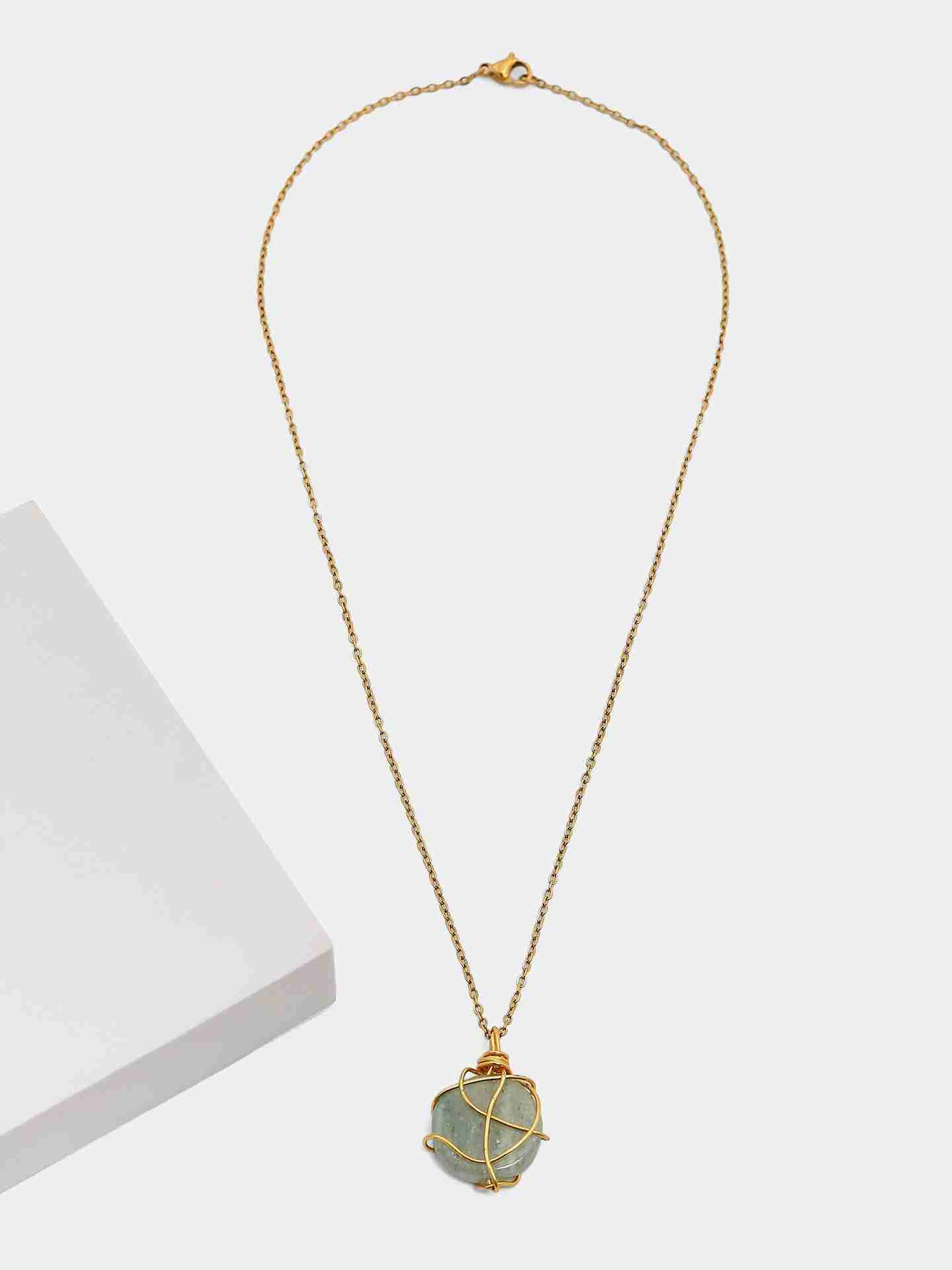 Gold Aventurine Prosperity Stone Necklace