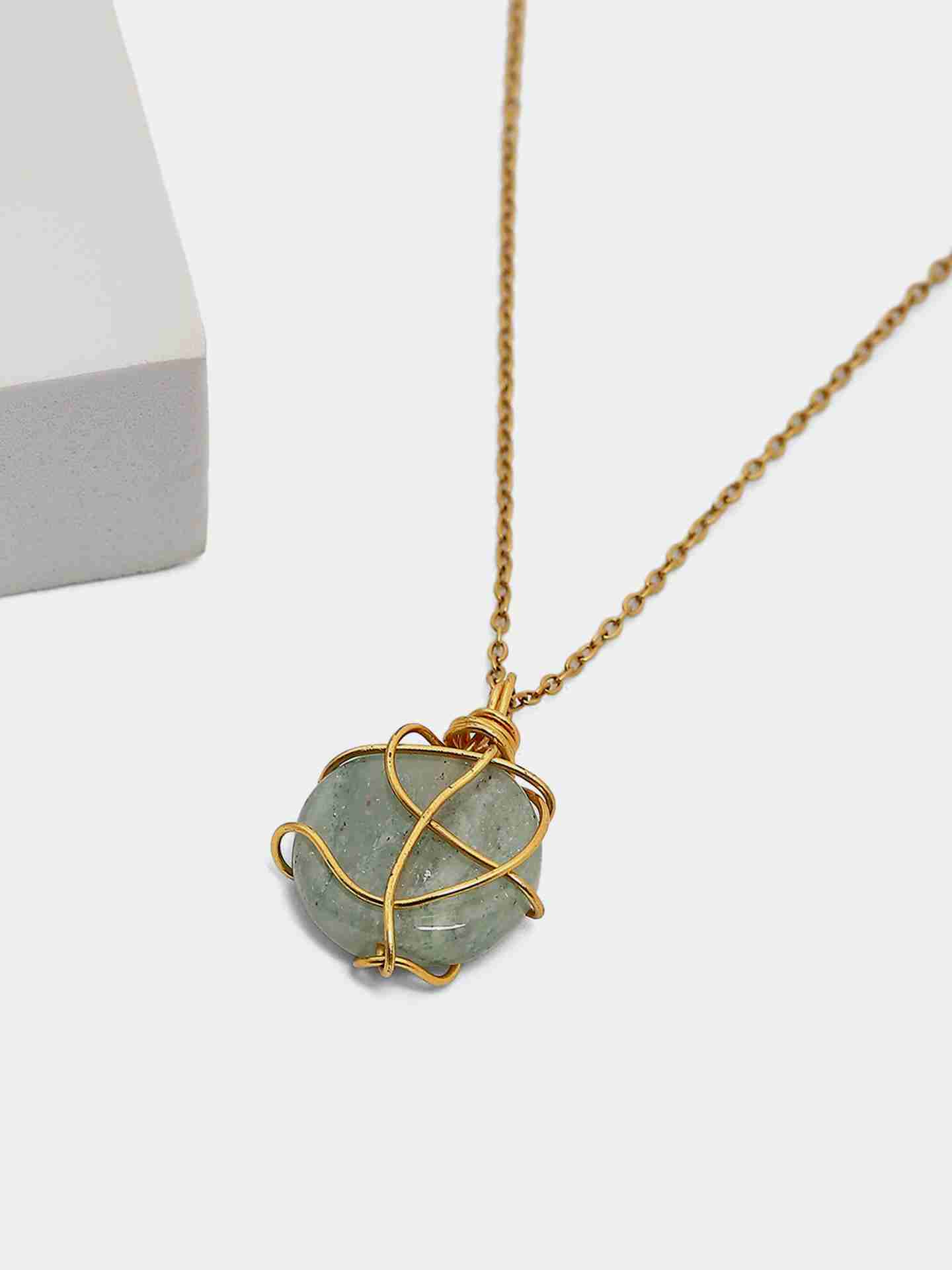 Gold Aventurine Prosperity Stone Necklace