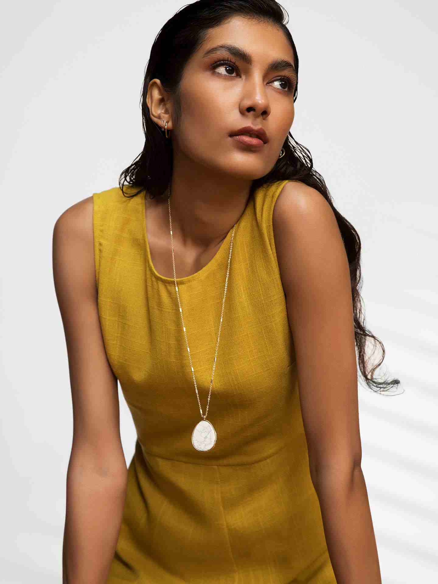 Gold & White Theia Selene Necklace
