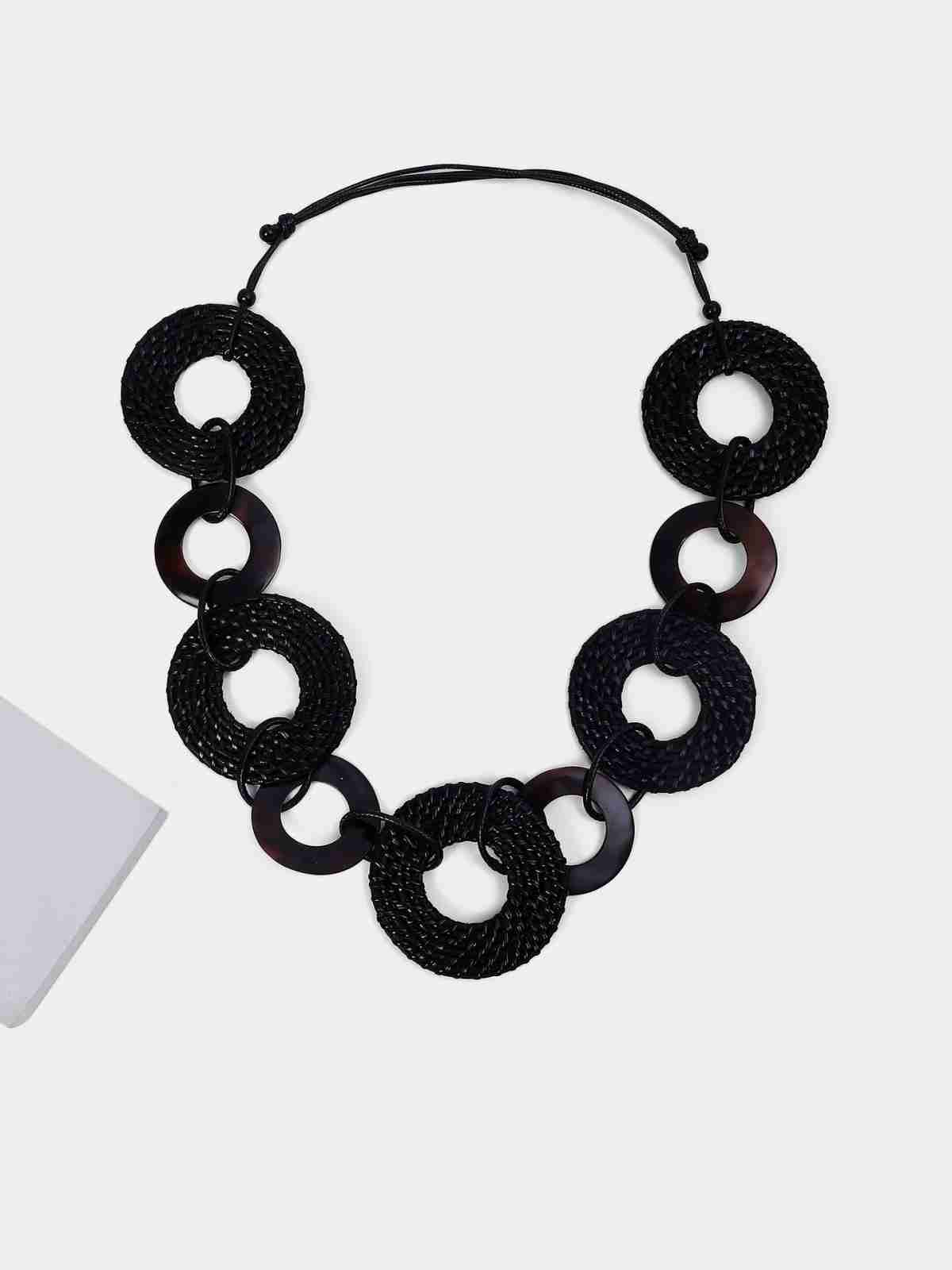 Gaia Black Lava Hapaw Shell Necklace