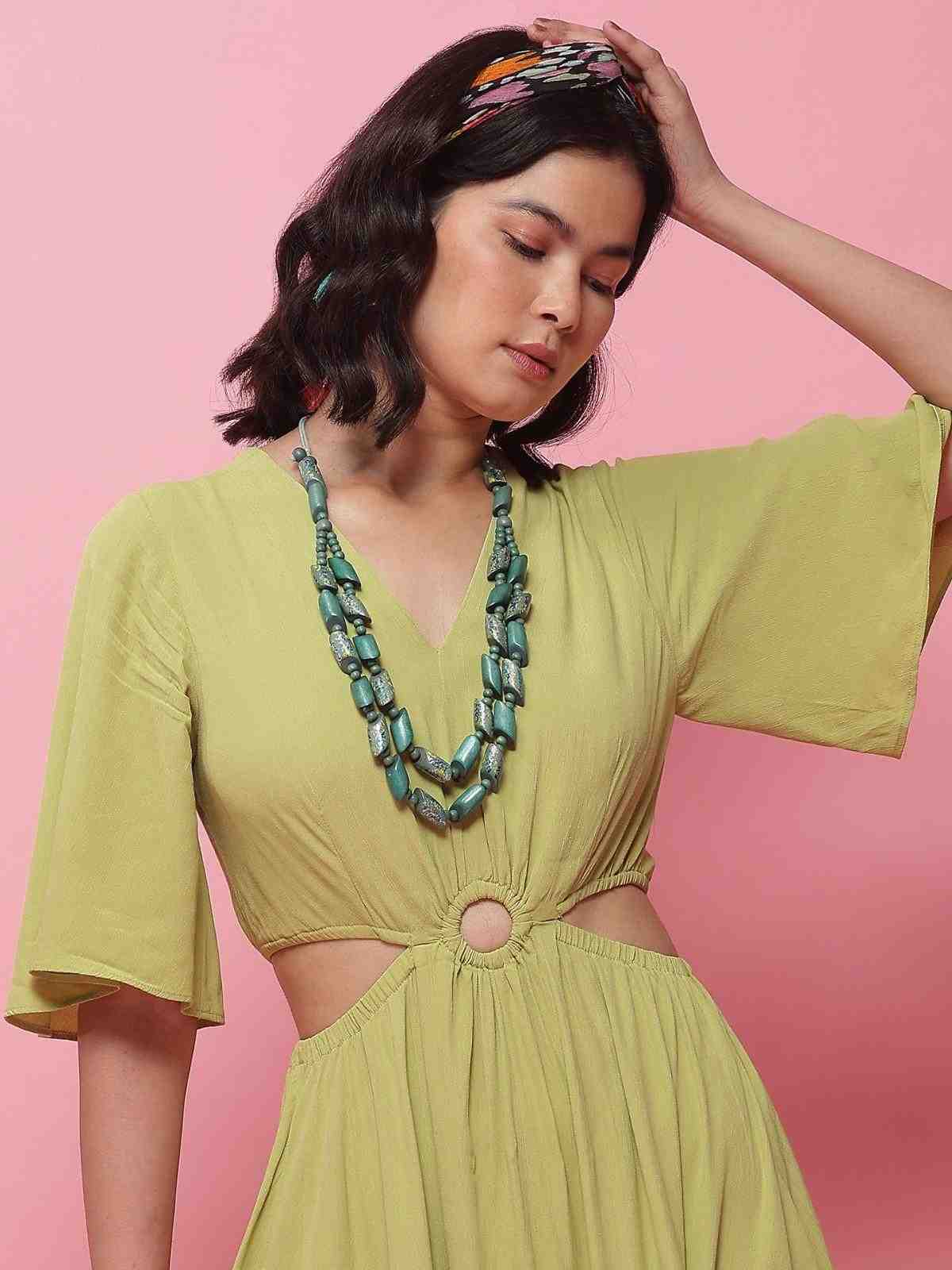 Gaia Forest Bloom Wood Necklace