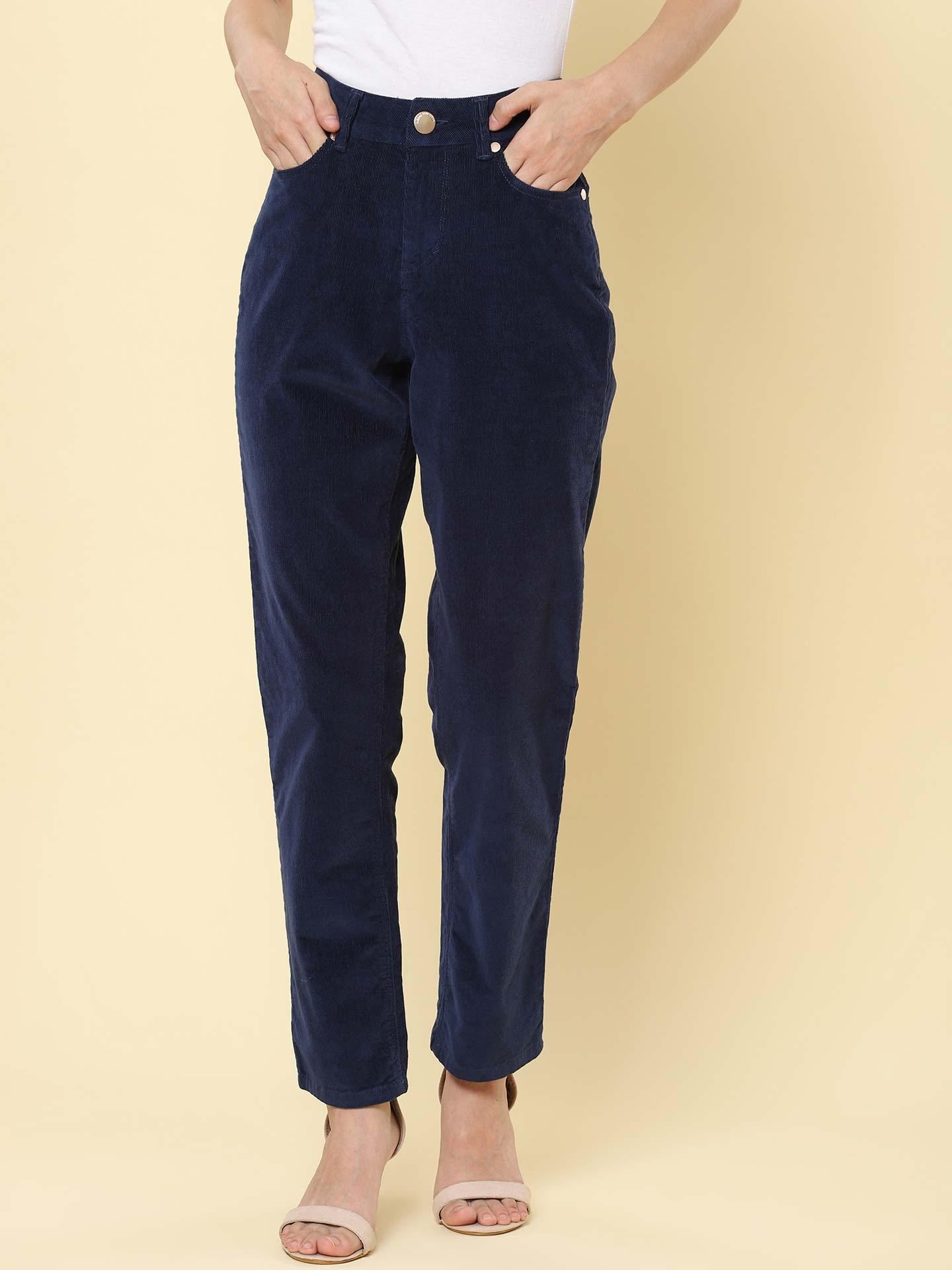 Navy Winter Saga Straight-Leg Pants