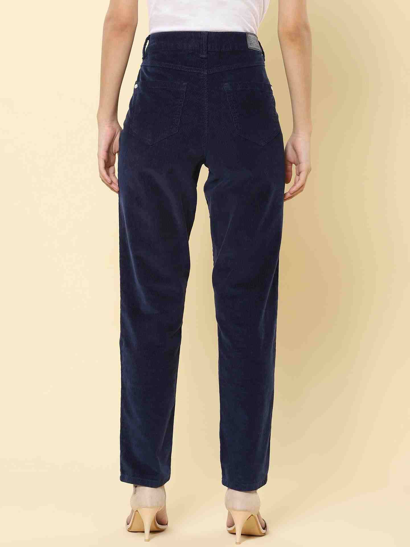 Navy Winter Saga Straight-Leg Pants