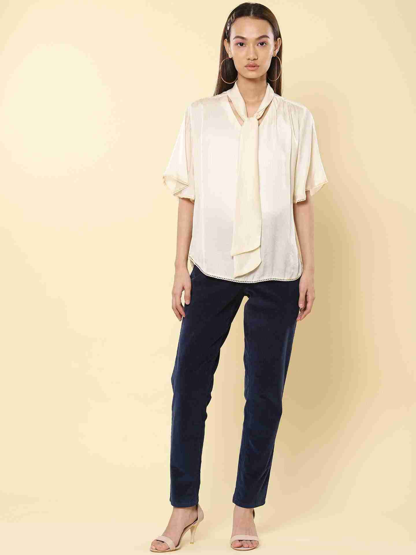 Navy Winter Saga Straight-Leg Pants