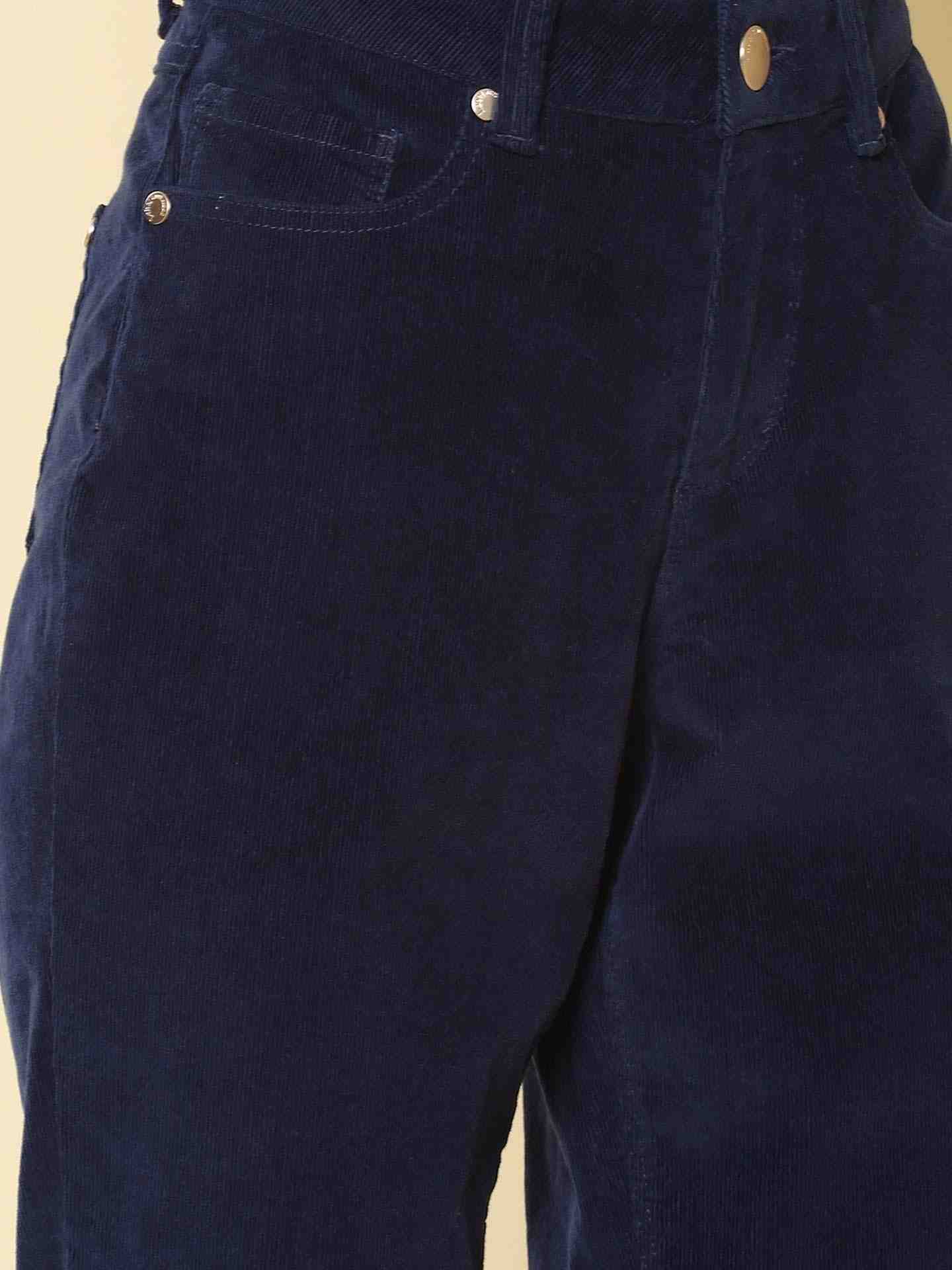 Navy Winter Saga Straight-Leg Pants