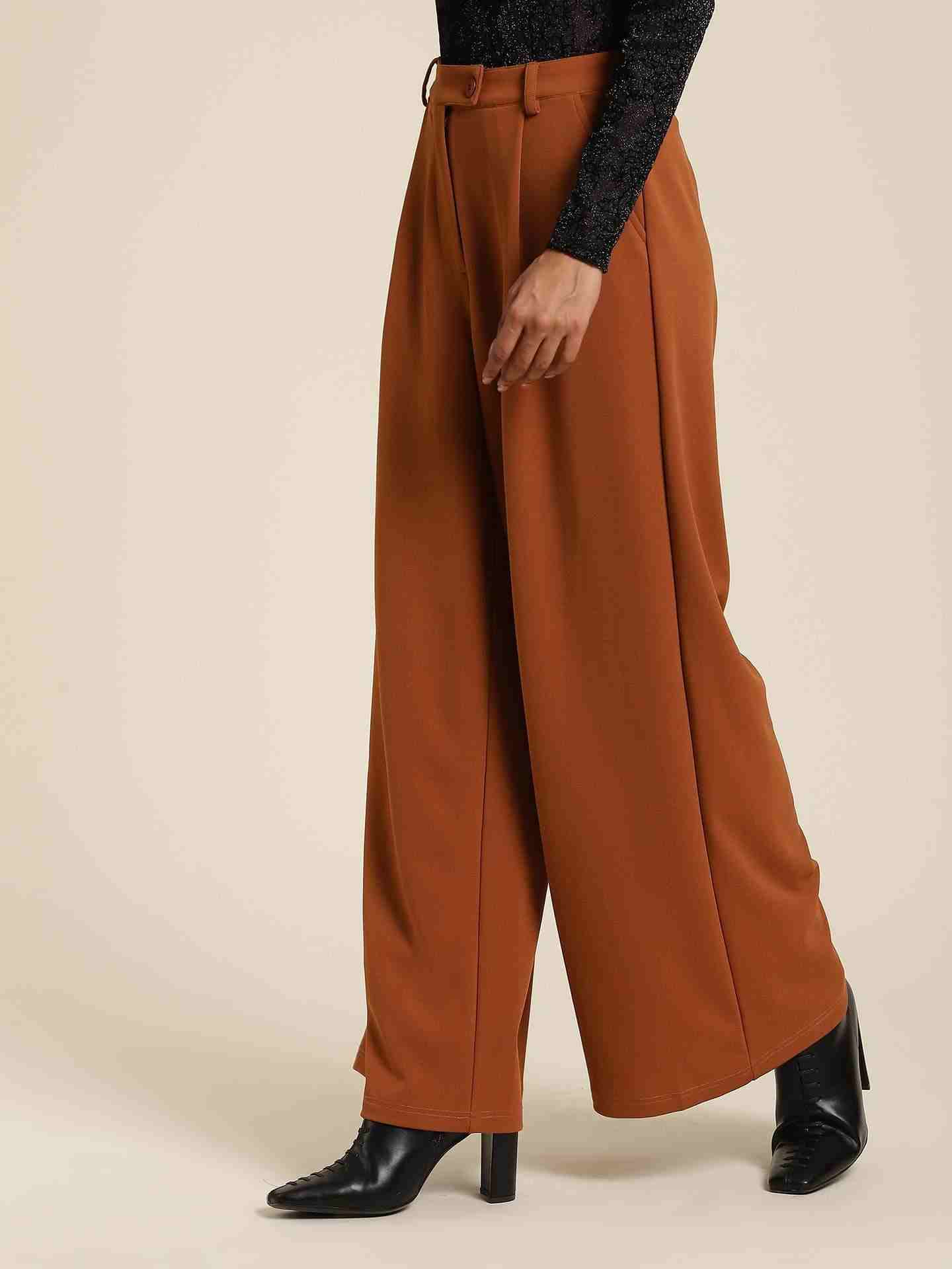 Tan Antalya Wide-Leg Pants