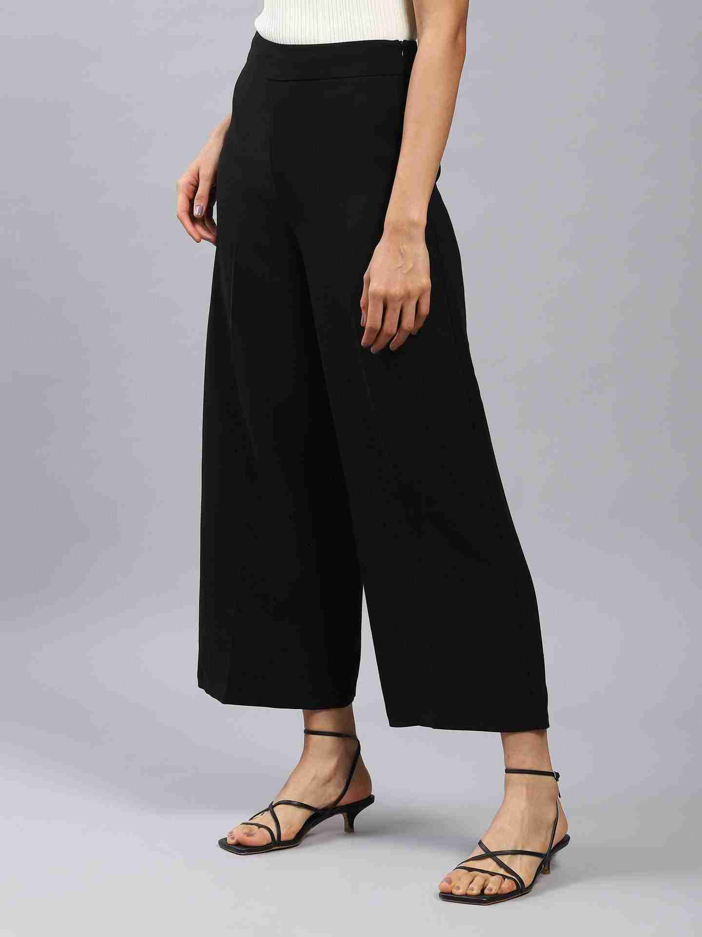 Black Antalya Wide-Leg Pants