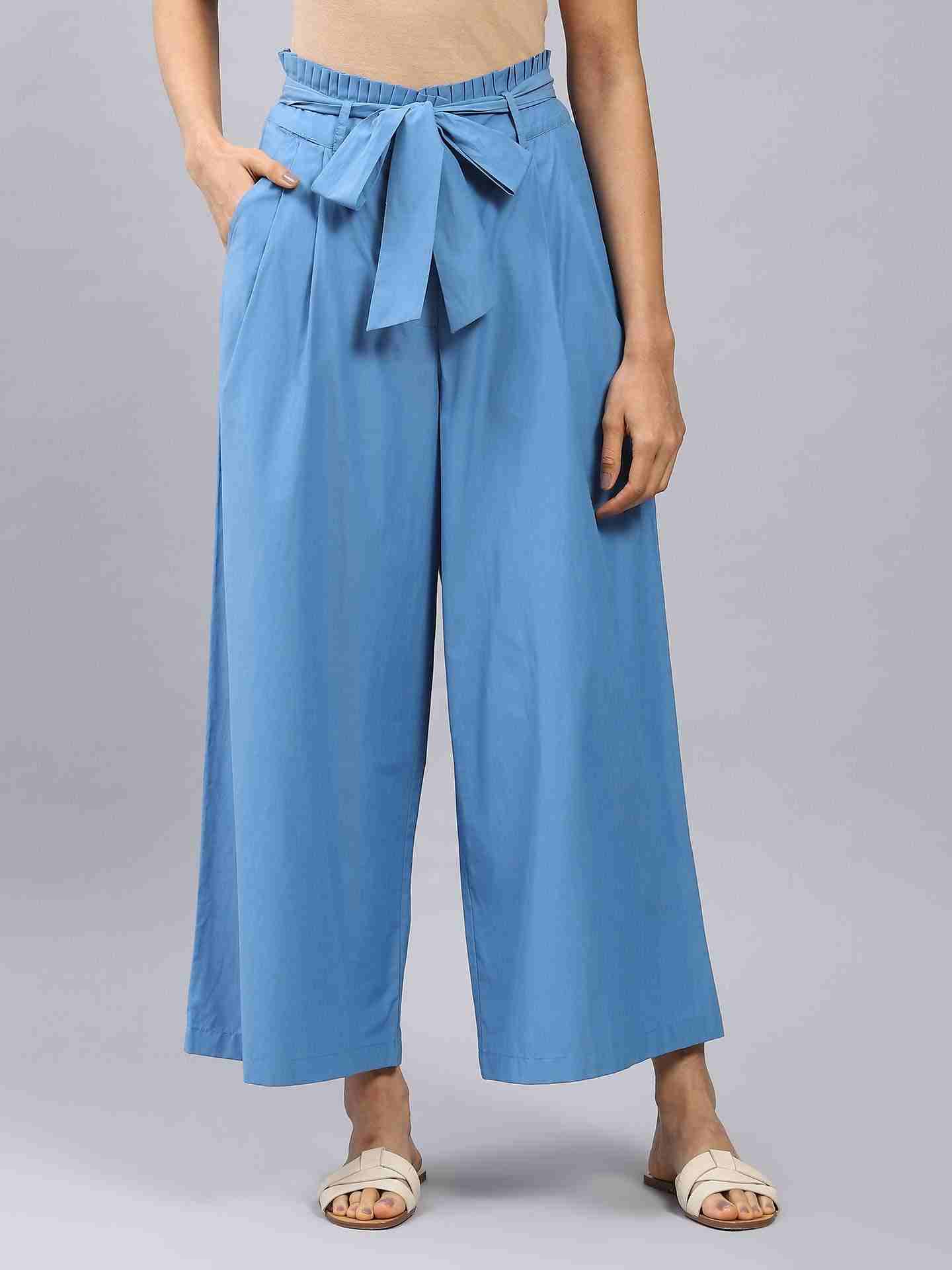 Blue Maeve Wide-Leg Pants