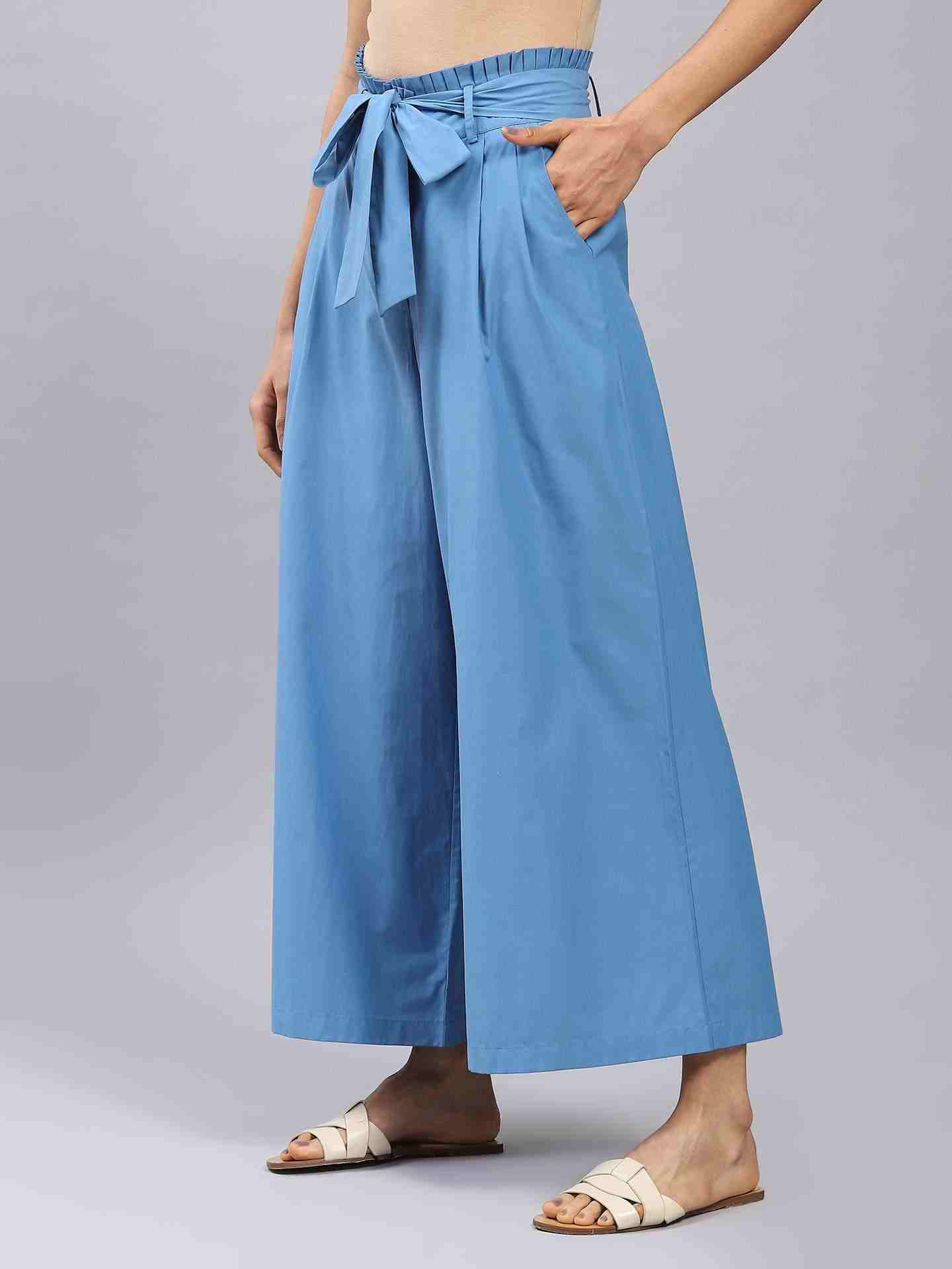 Blue Maeve Wide-Leg Pants