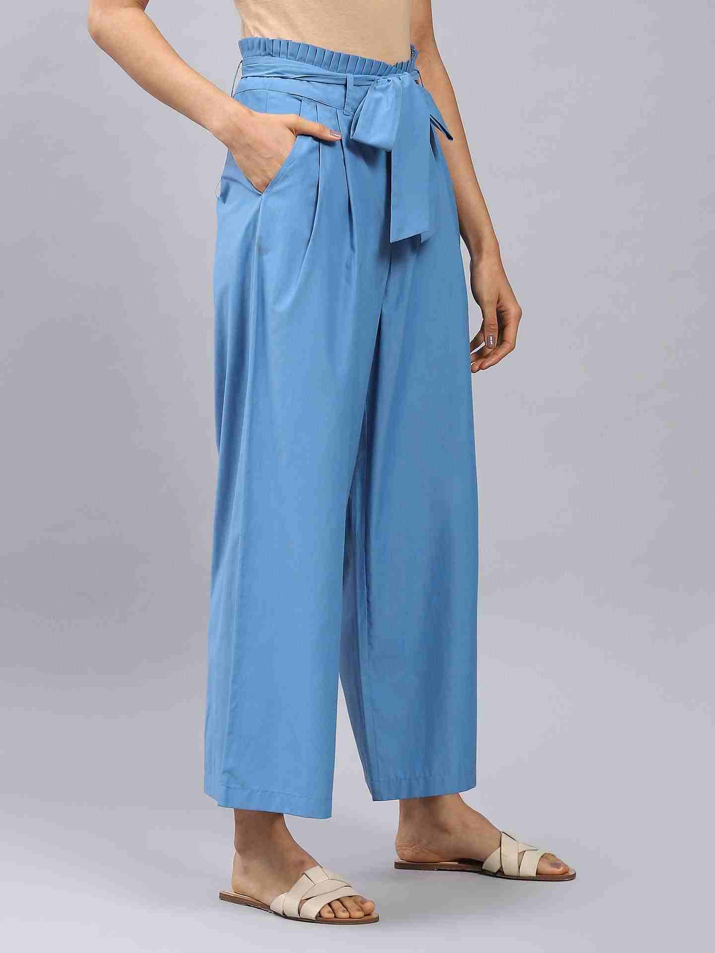 Blue Maeve Wide-Leg Pants