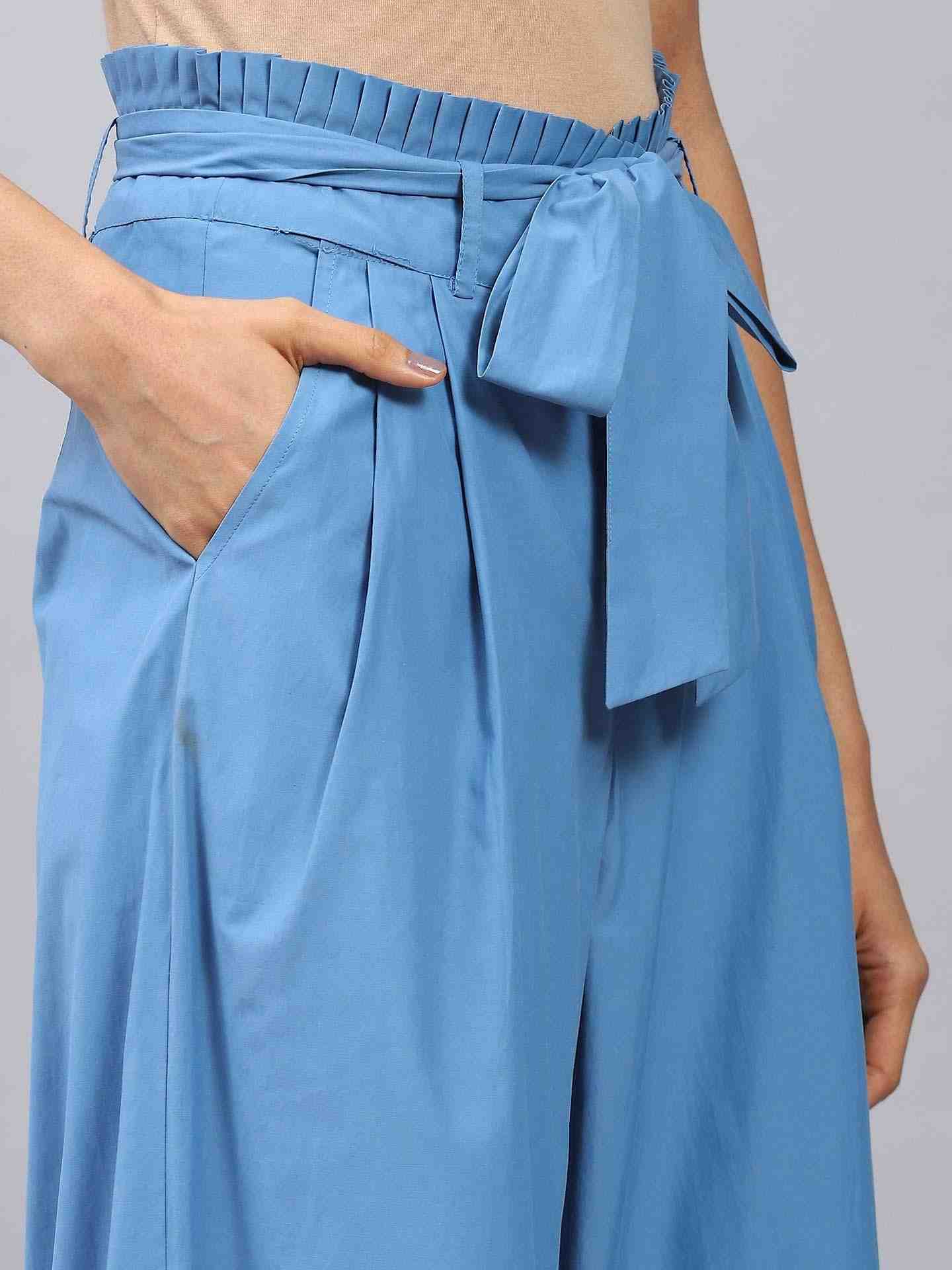Blue Maeve Wide-Leg Pants