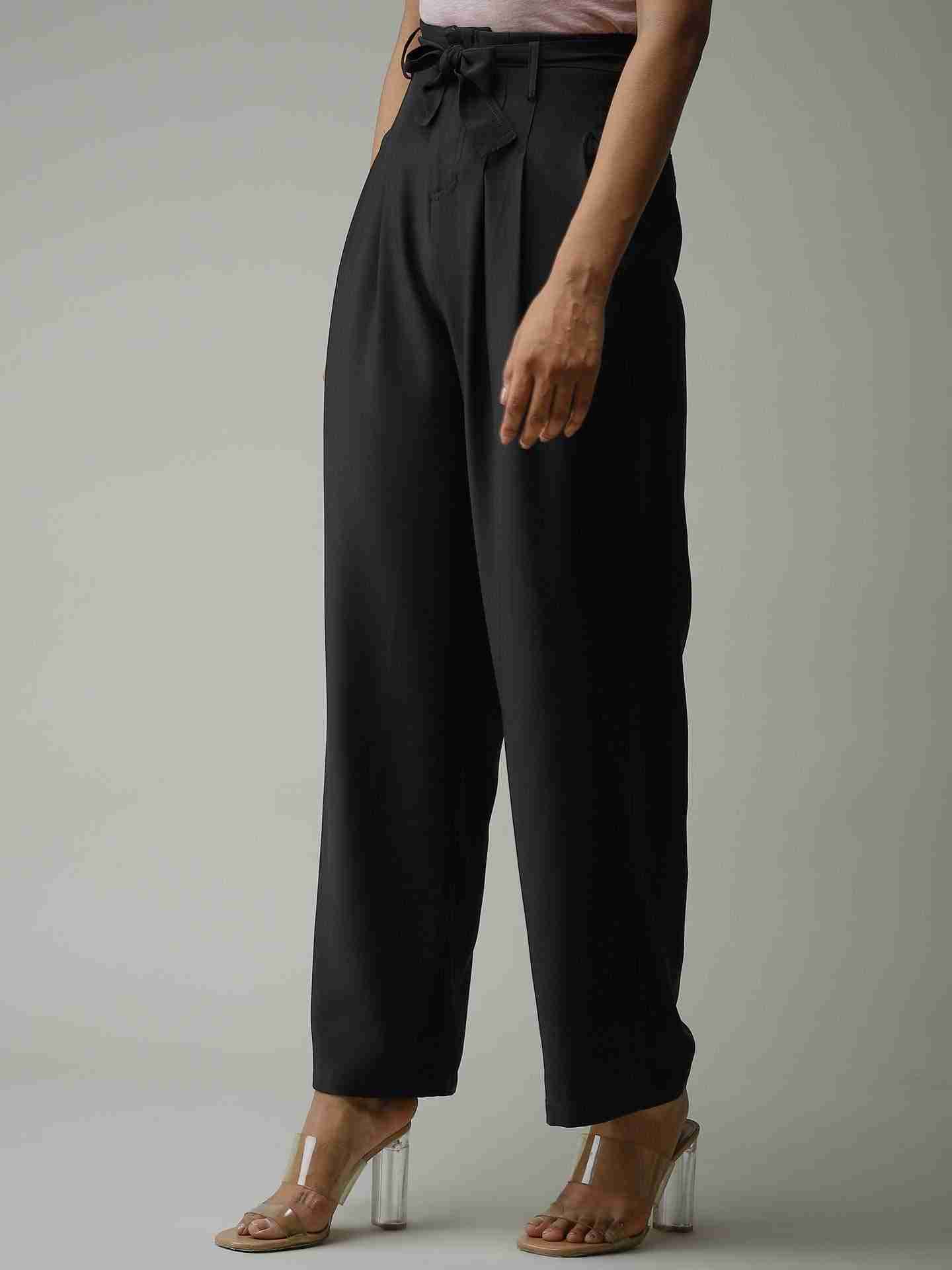 Black Summer Charm Wide-Leg Pants