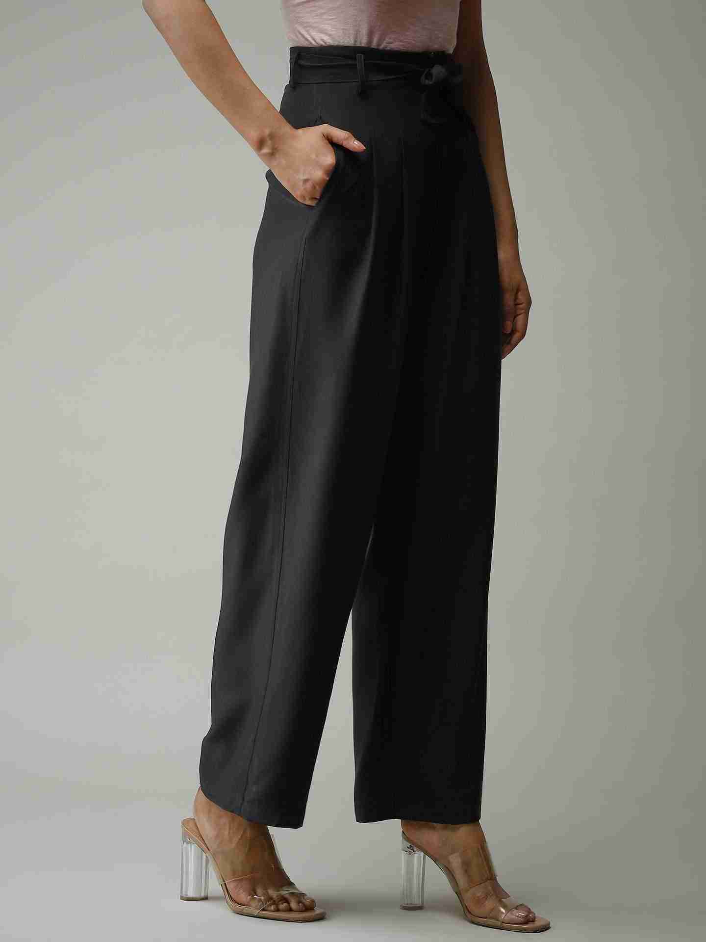 Black Summer Charm Wide-Leg Pants