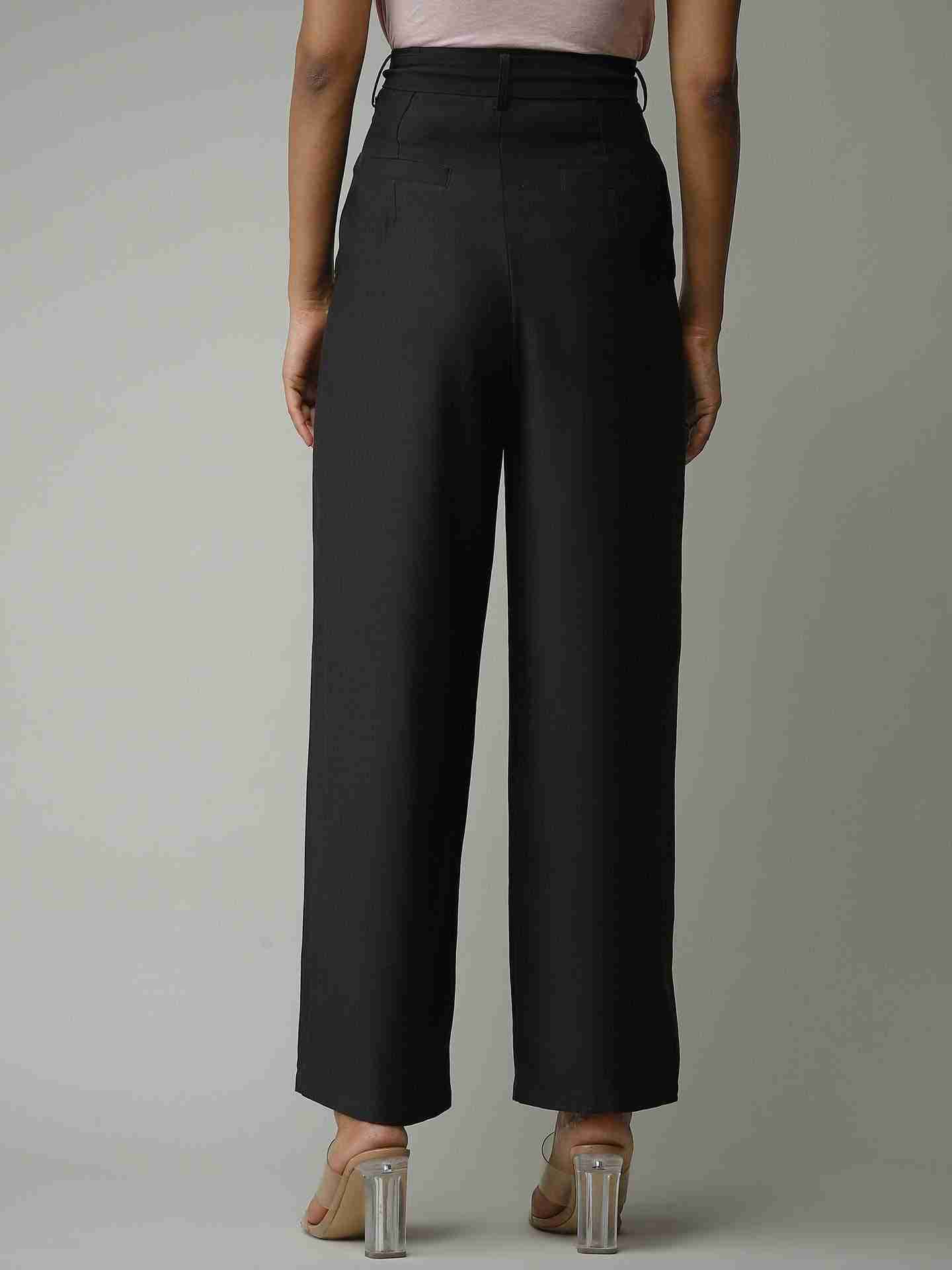 Black Summer Charm Wide-Leg Pants