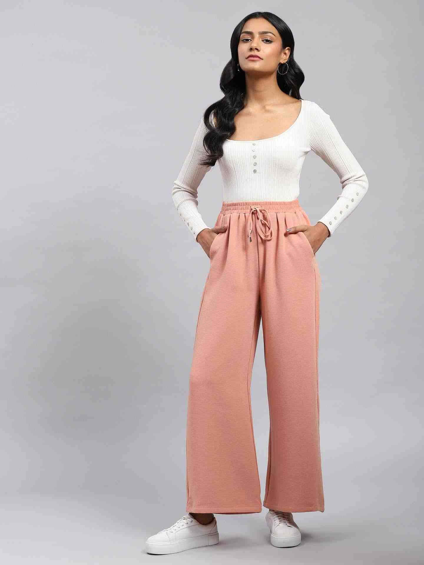 Peach Albi Wide-Leg Pants