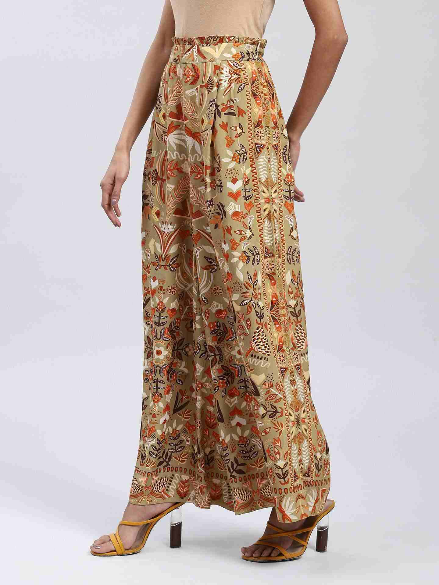Khaki Maeve Wide-Leg Pants