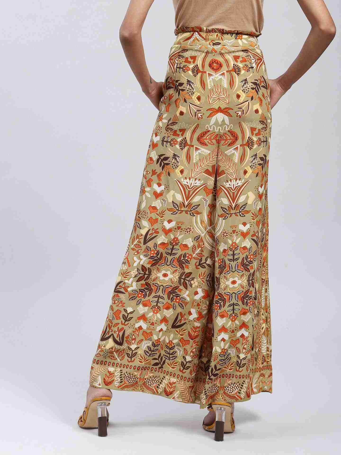 Khaki Maeve Wide-Leg Pants