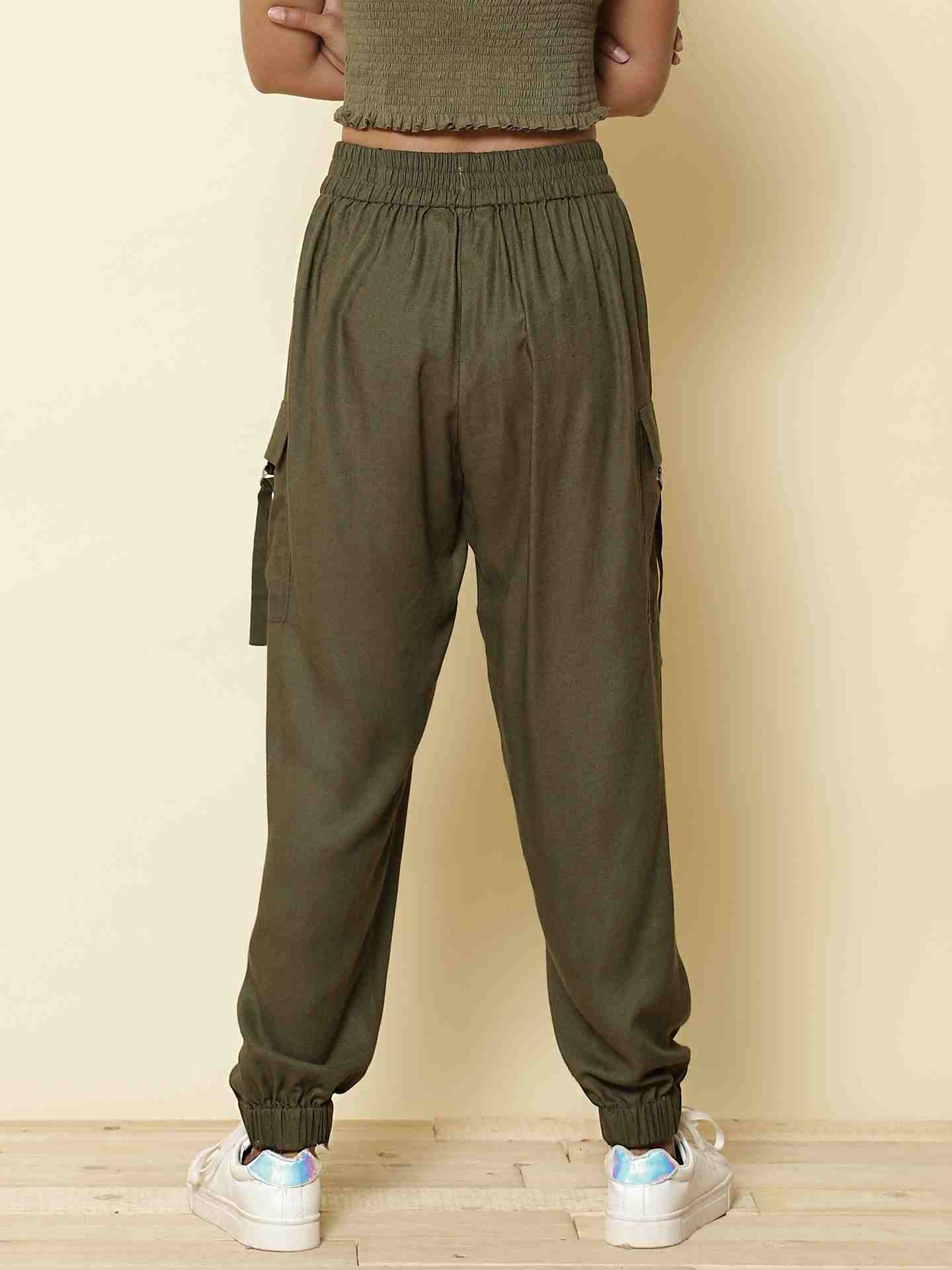 Olive Fashion Flair Joggers