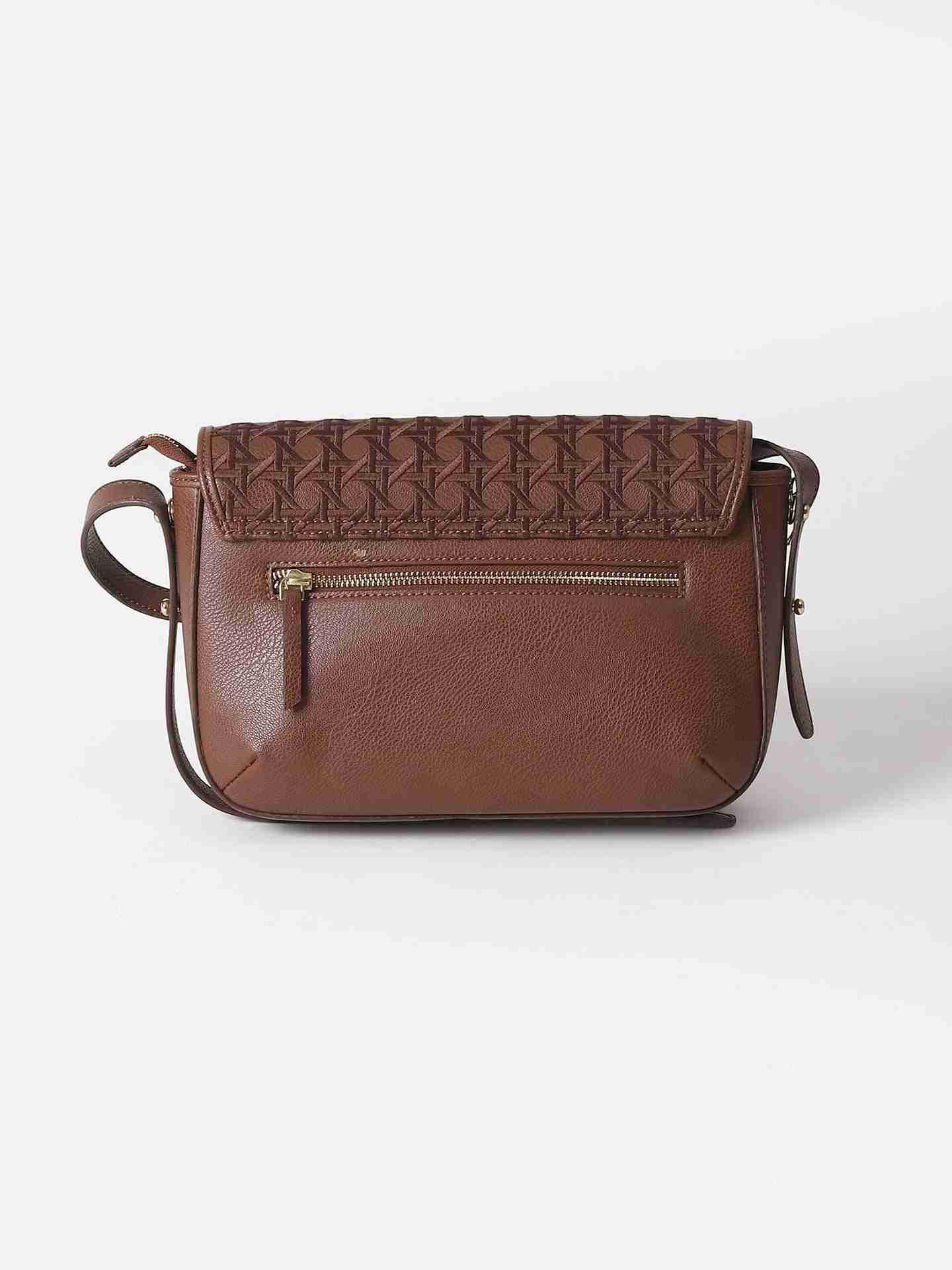 Tan Classic Curve Sling Bag with Chain