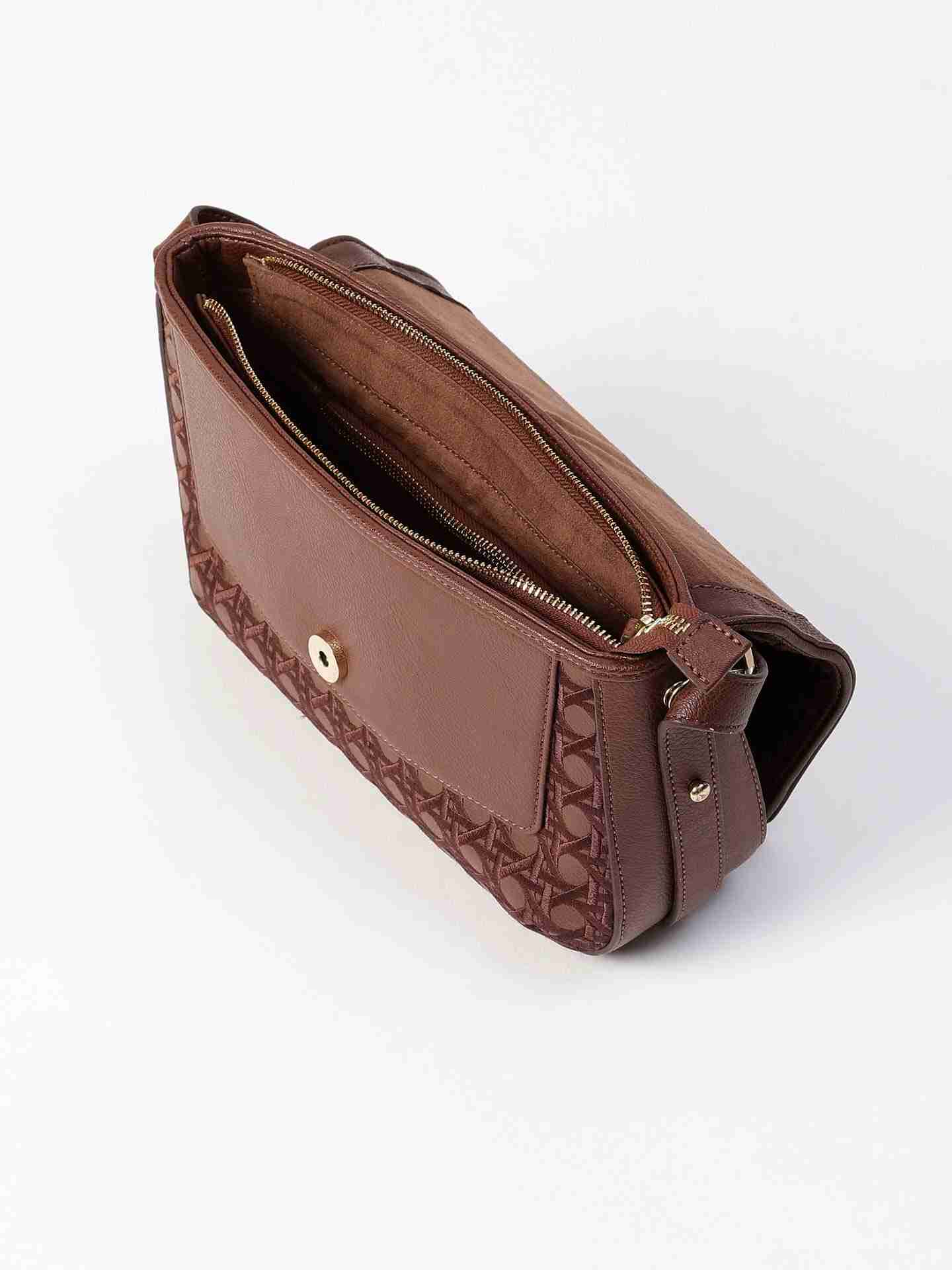 Tan Classic Curve Sling Bag with Chain