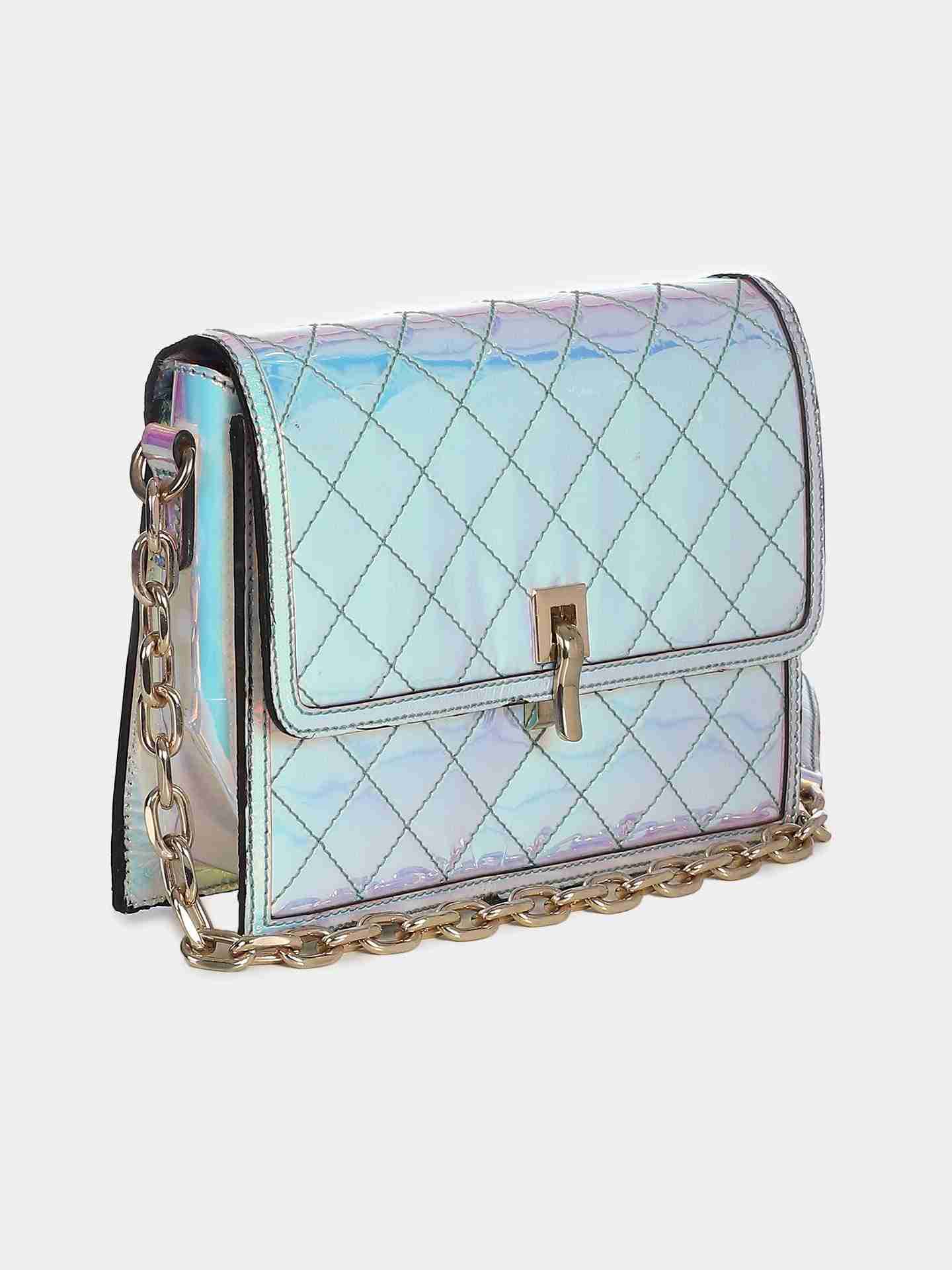 Metallic Sliver Nany Sling Bag