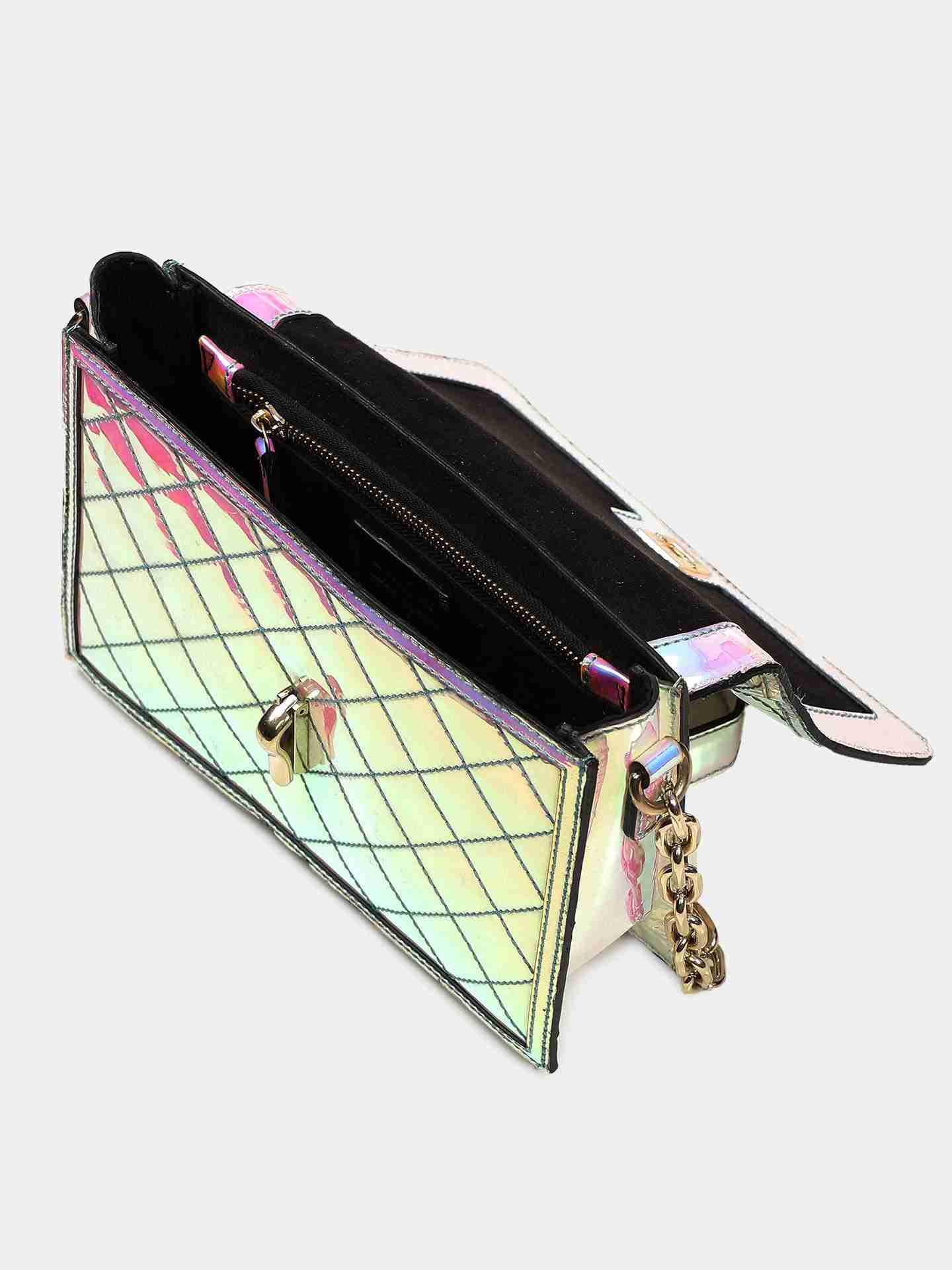 Metallic Sliver Nany Sling Bag