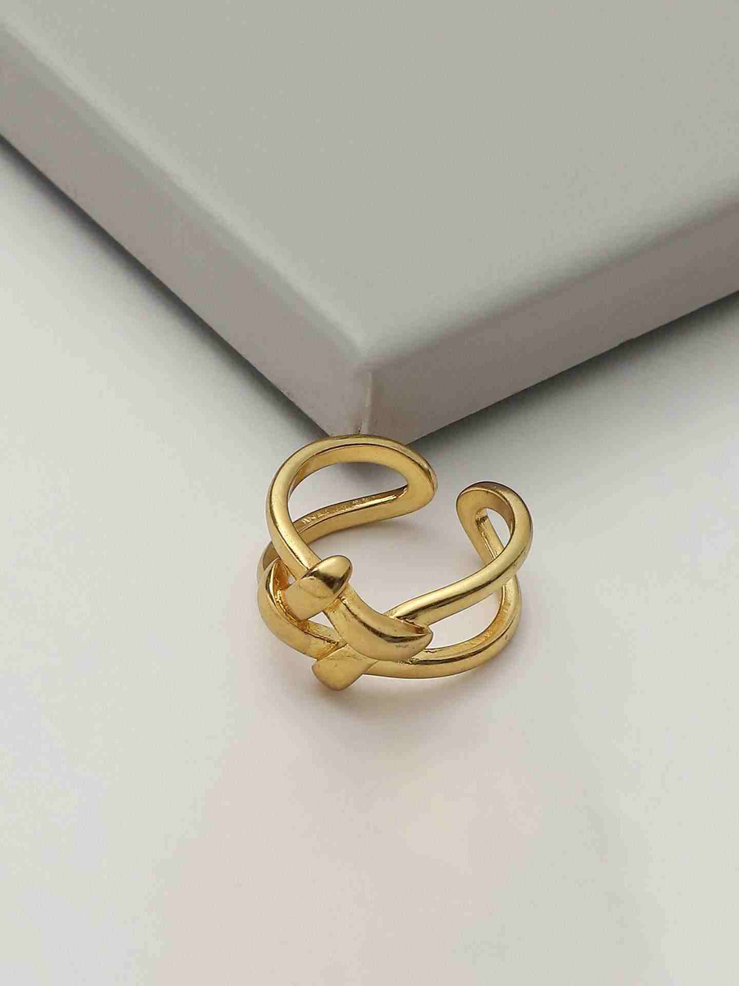 Gold Bling Criss Cross Ring