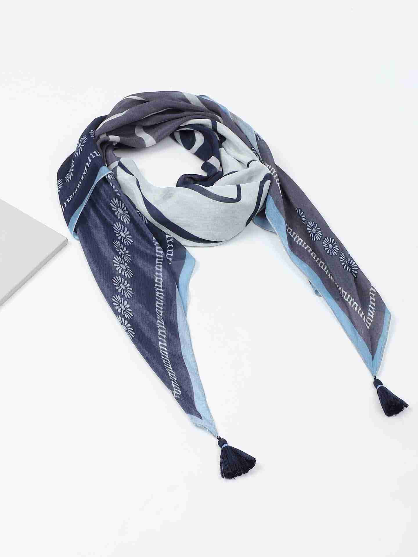 Blue Summer Night Square Scarf