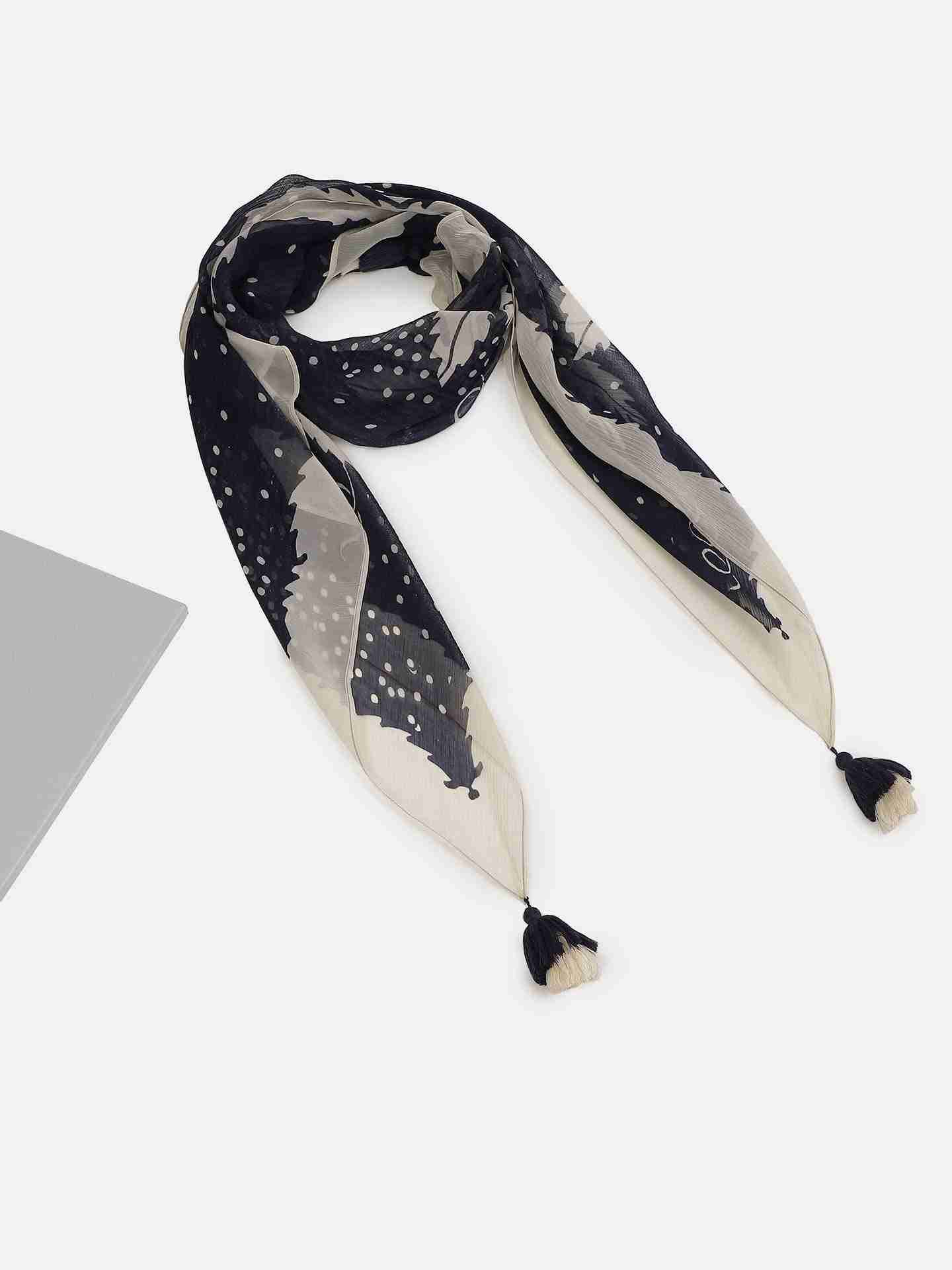 Indigo Flower Vibes Square Scarf