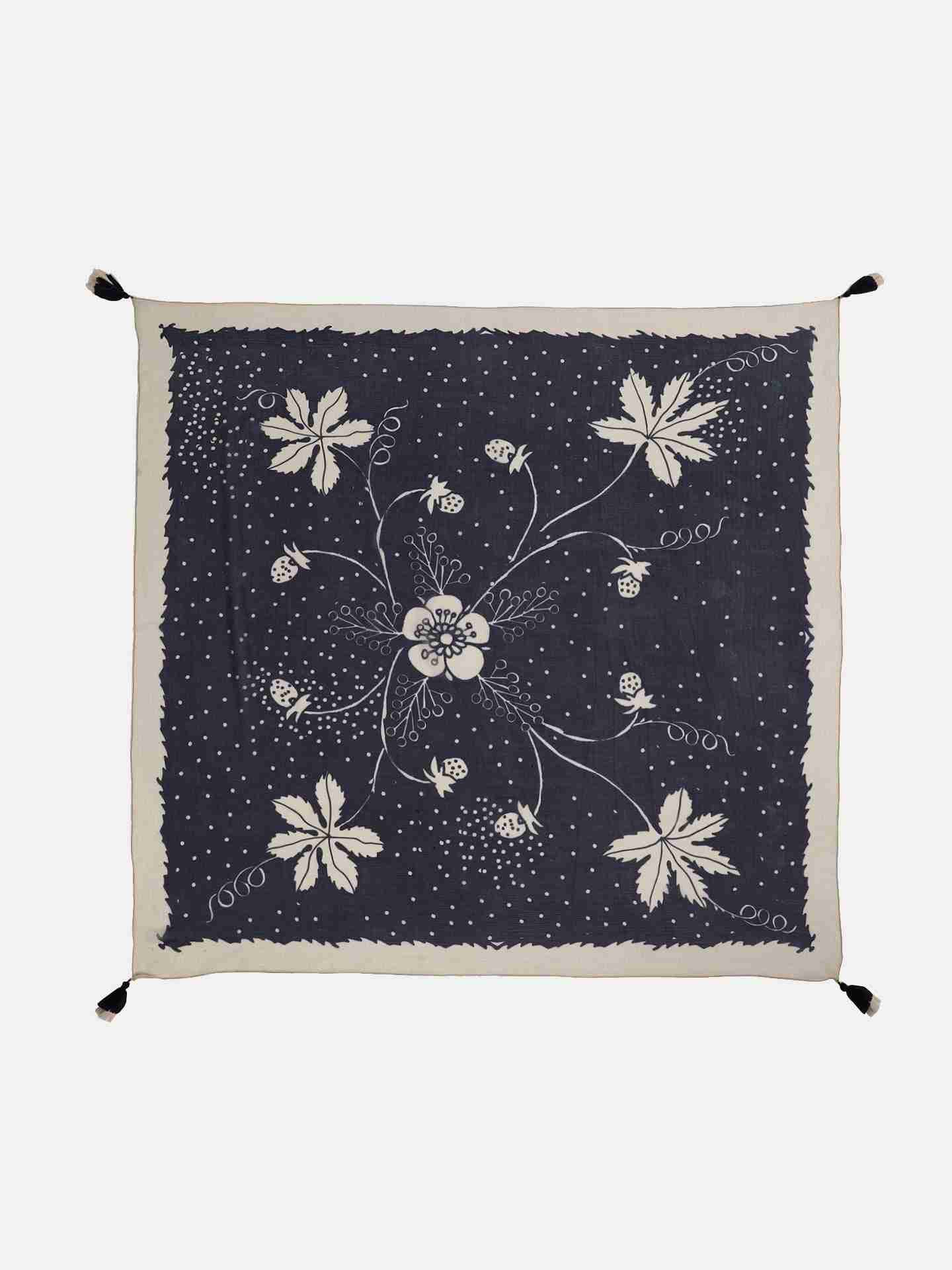 Indigo Flower Vibes Square Scarf