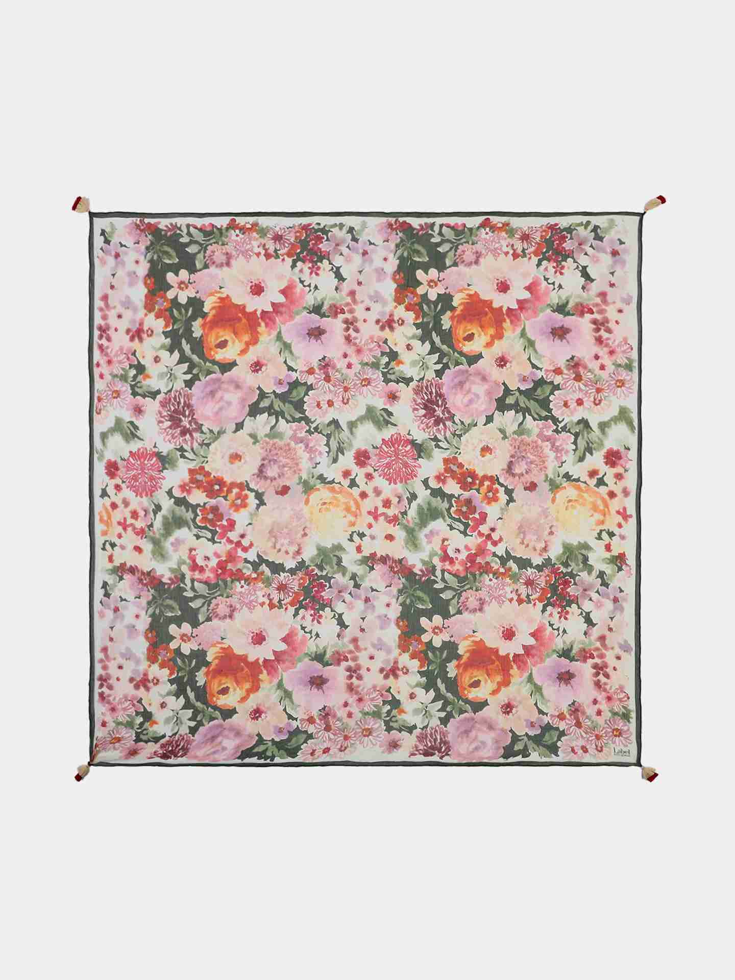 Multi Dahlia Square Scarf