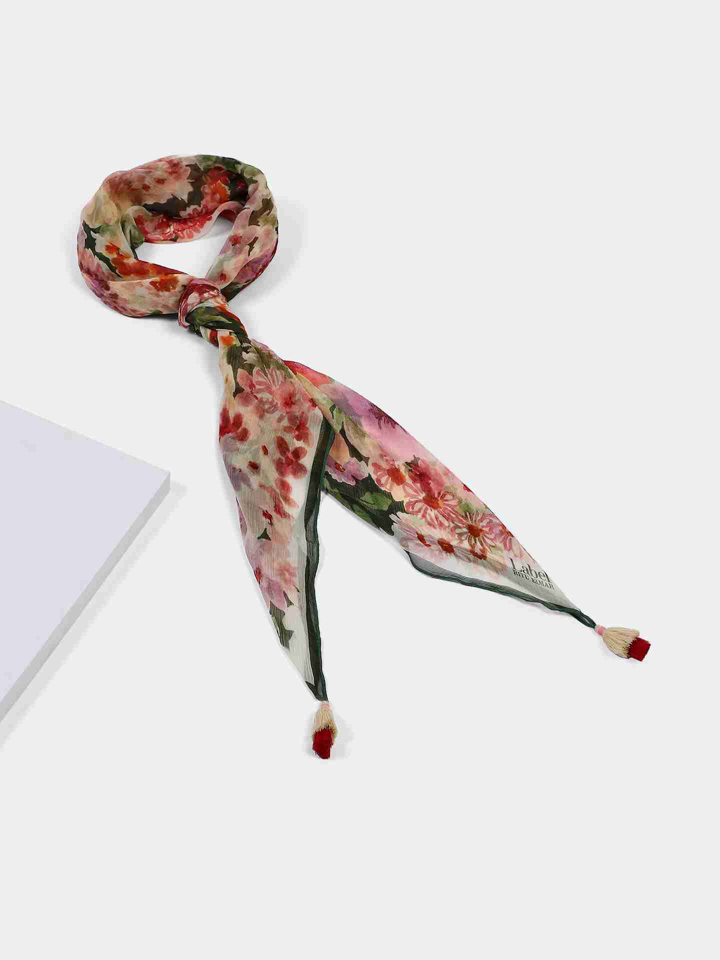 Multi Dahlia Square Scarf