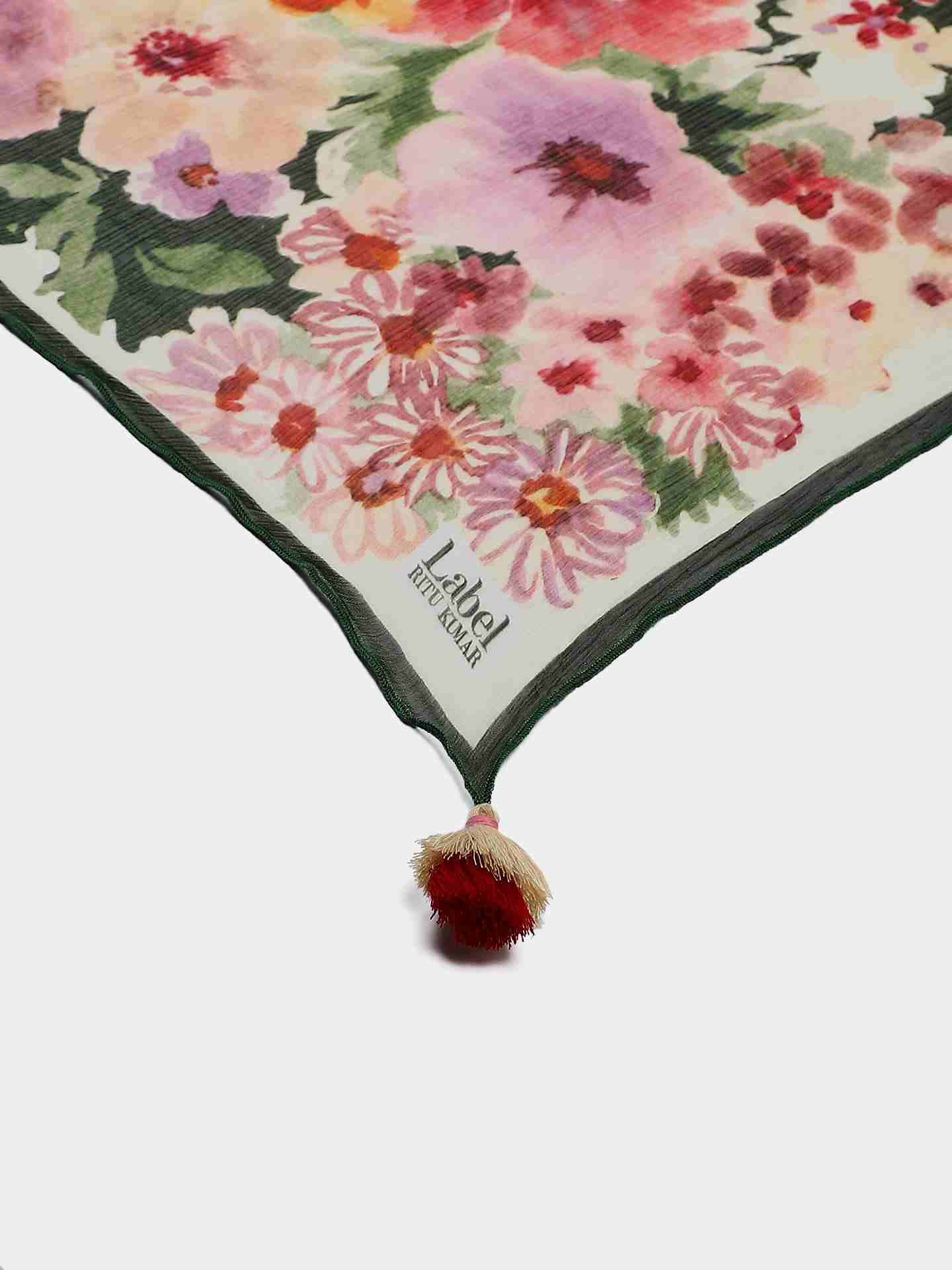 Multi Dahlia Square Scarf