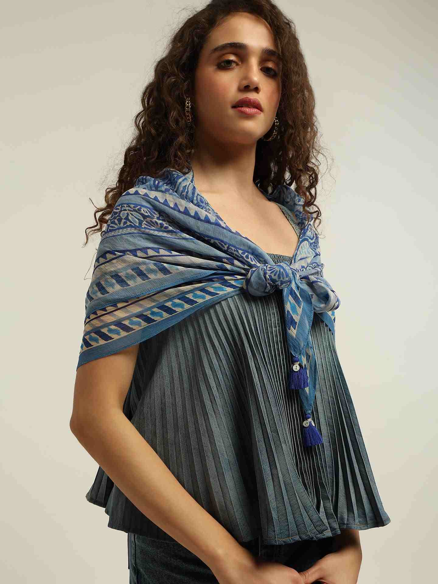 Blue Maritza Square Scarf