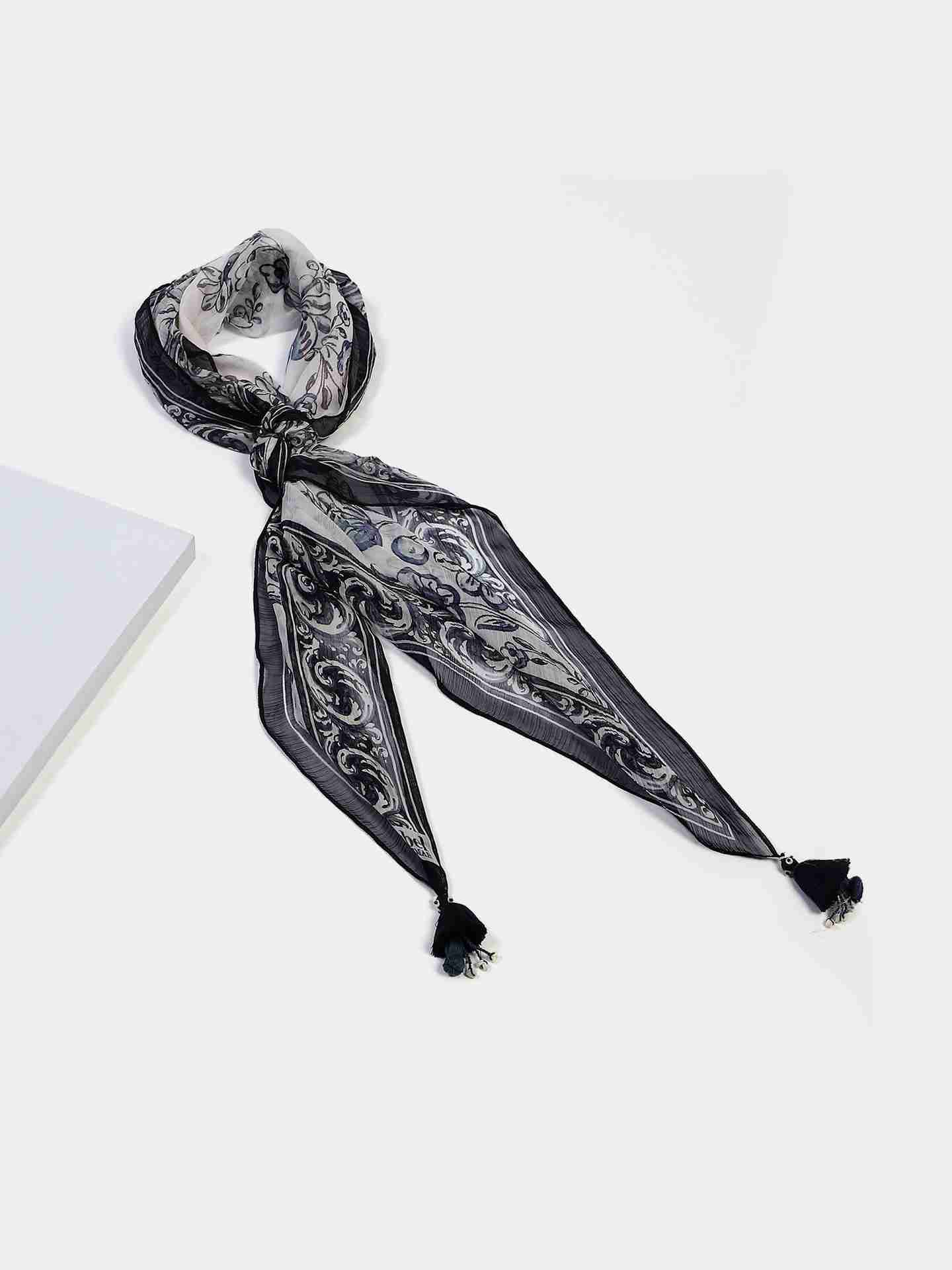 White Lisbne Square Scarf