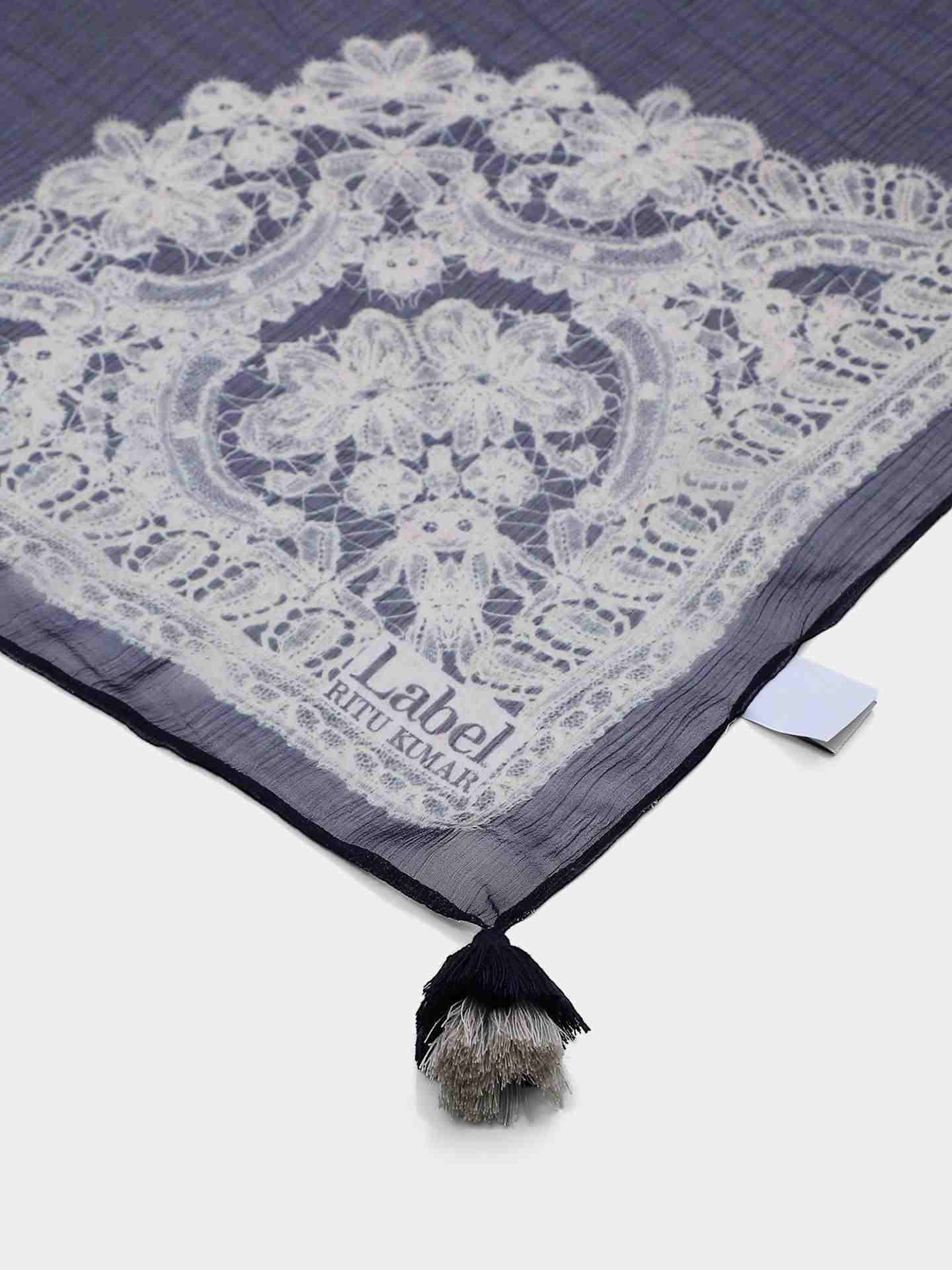 Navy Blue Chantily Scarf