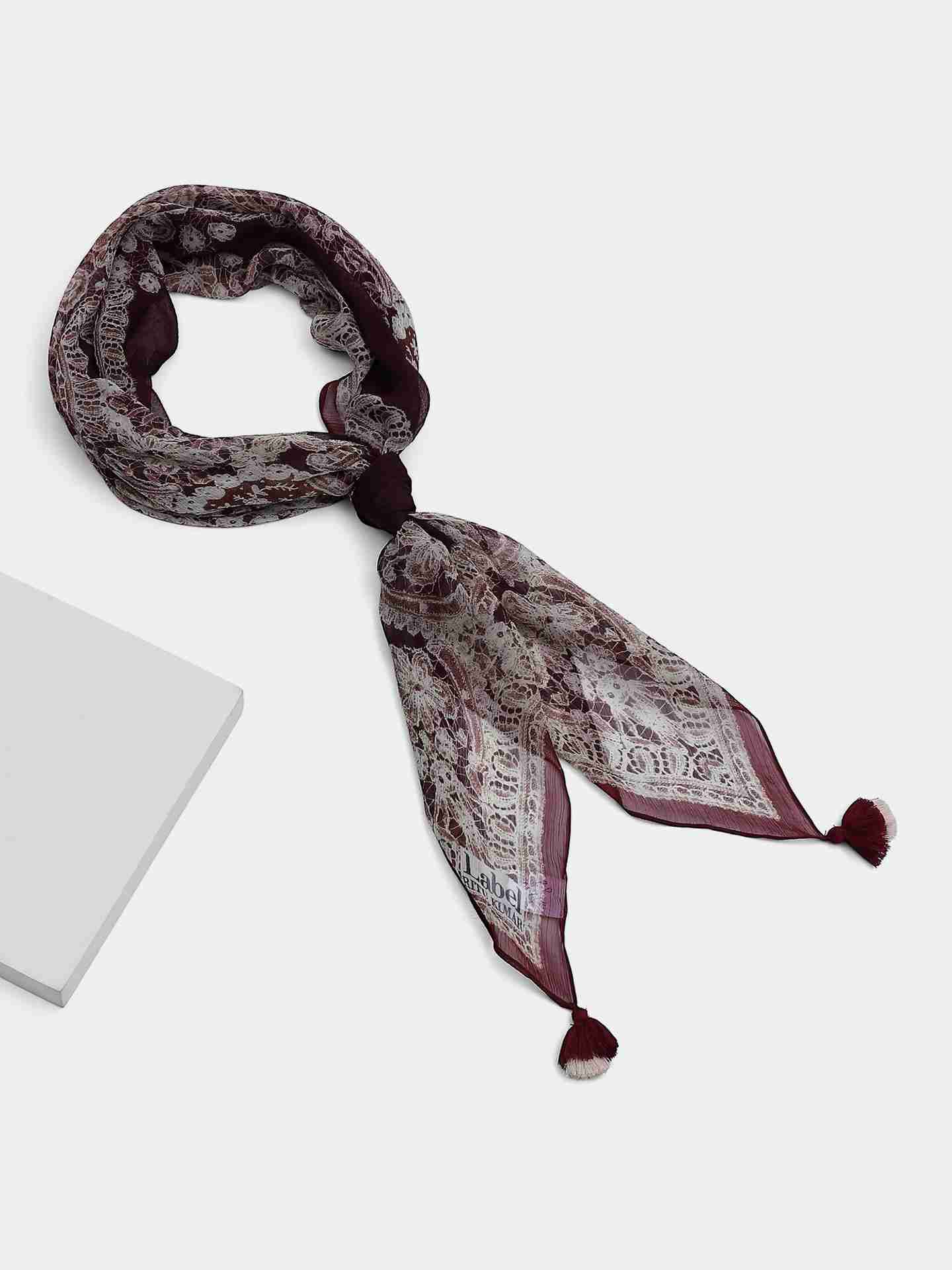 Burgundy Chantily  Scarf