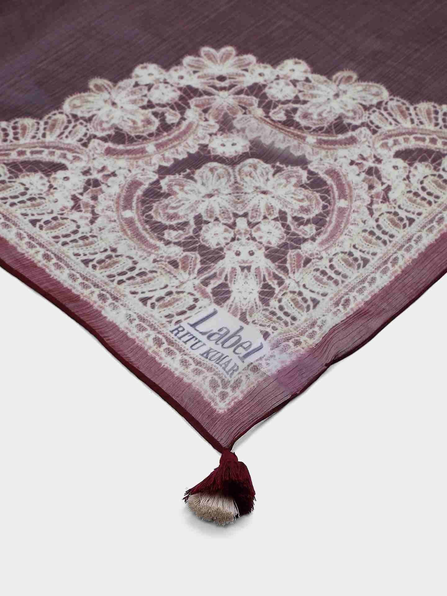 Burgundy Chantily  Scarf