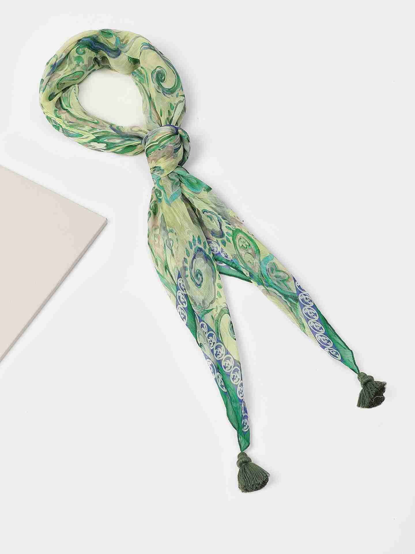 Green Fleur Square Scarf