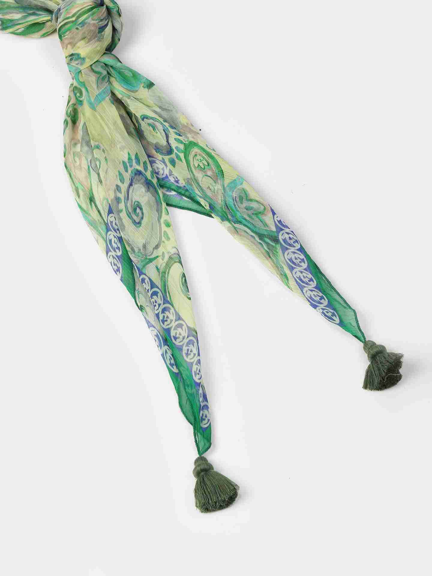 Green Fleur Square Scarf
