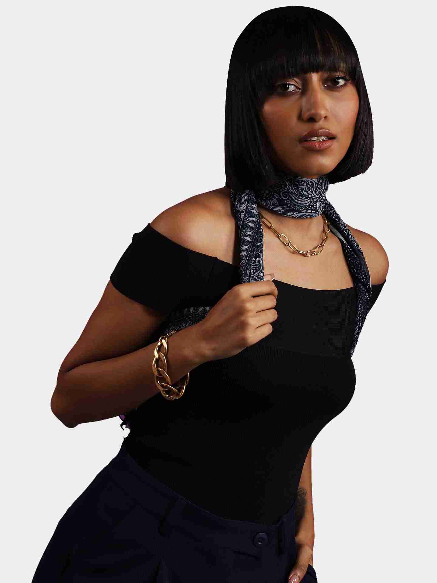 Blue Manique Rectangle Scarf