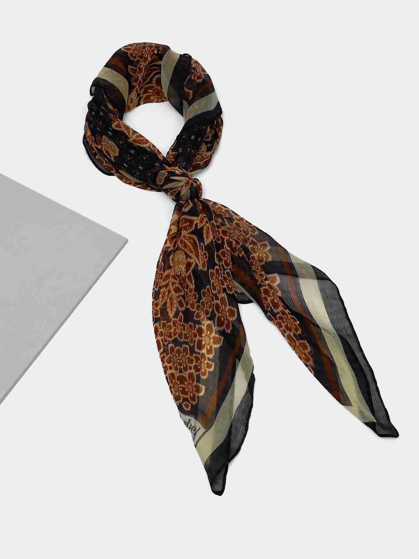 Black Ortisa Square Scarf