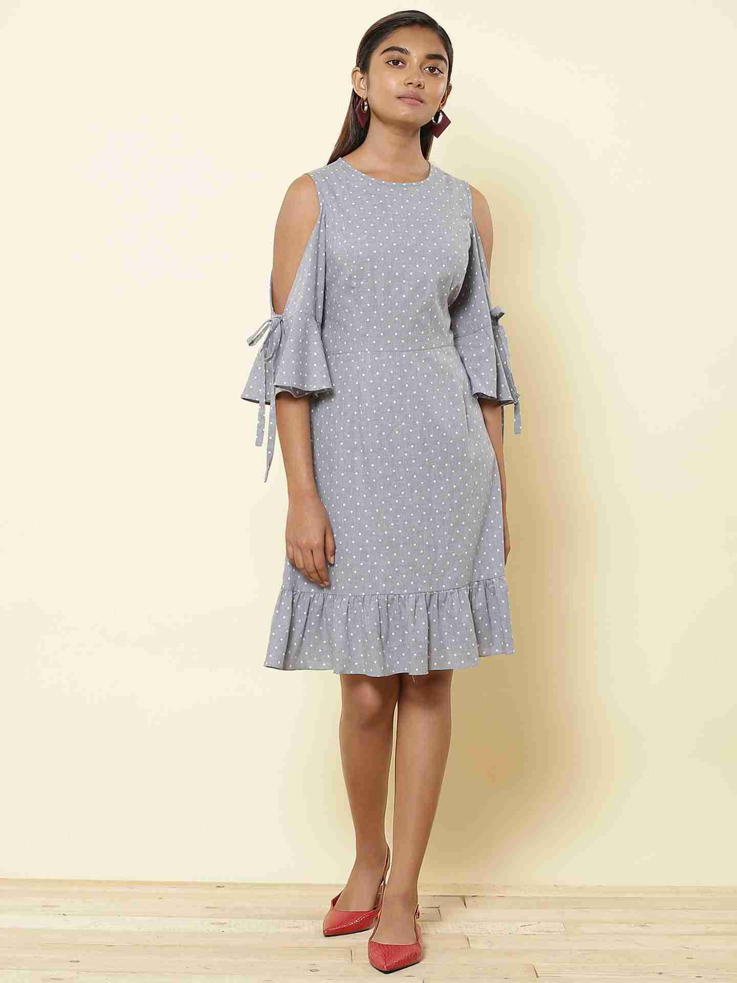 Denim Blue Fashion Flair Shift Dress