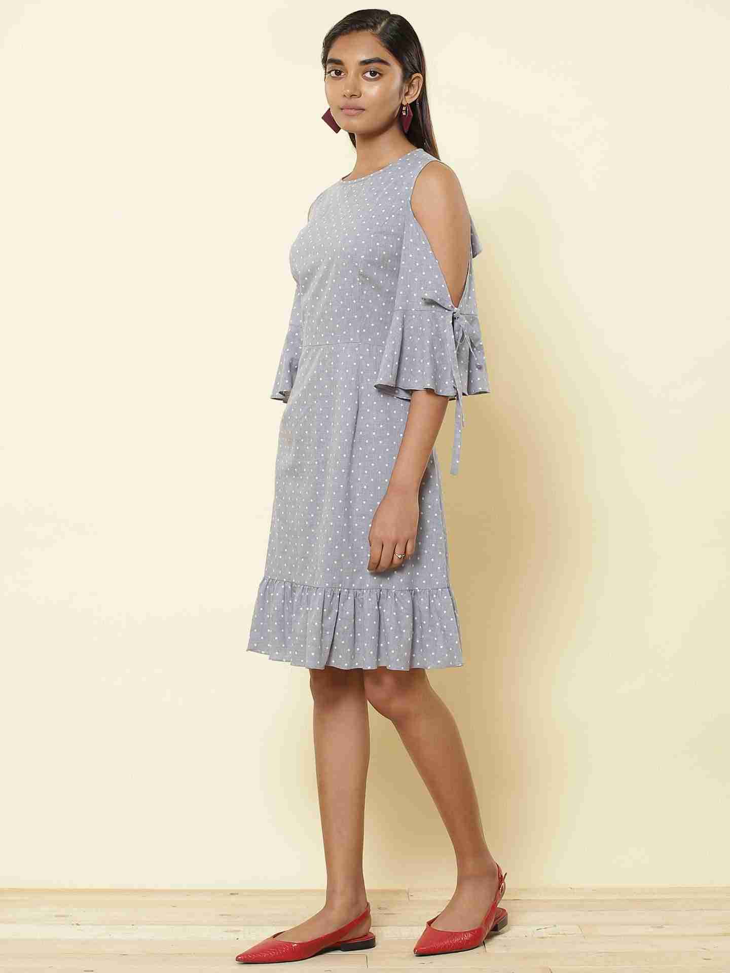 Denim Blue Fashion Flair Shift Dress