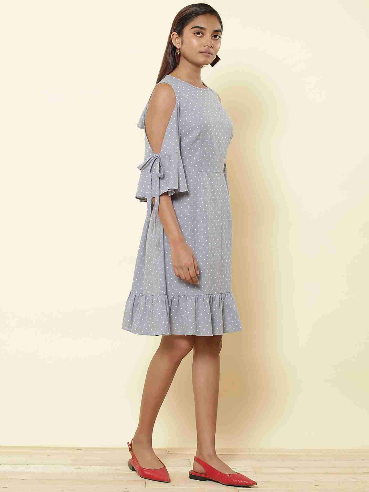 Denim Blue Fashion Flair Shift Dress
