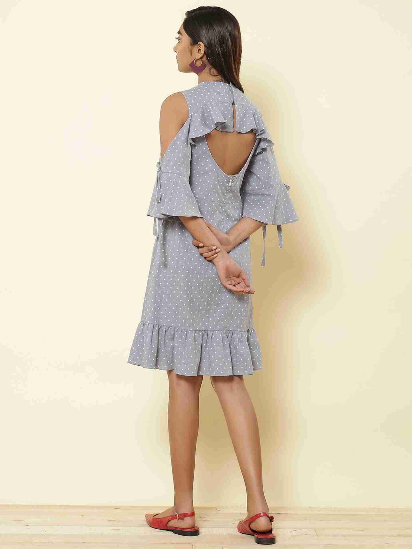 Denim Blue Fashion Flair Shift Dress