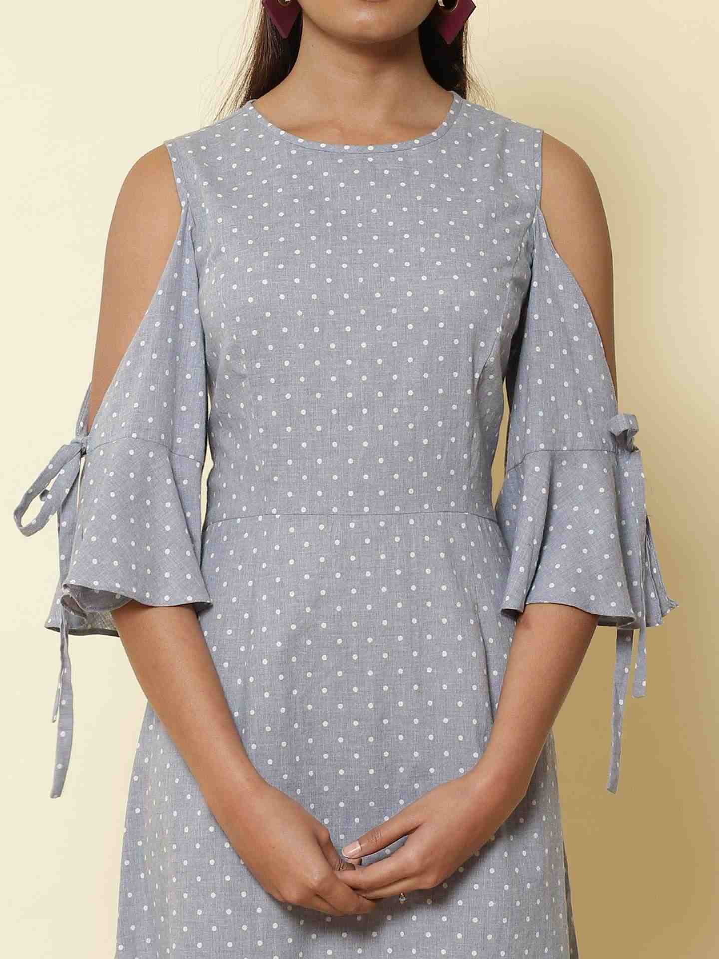 Denim Blue Fashion Flair Shift Dress