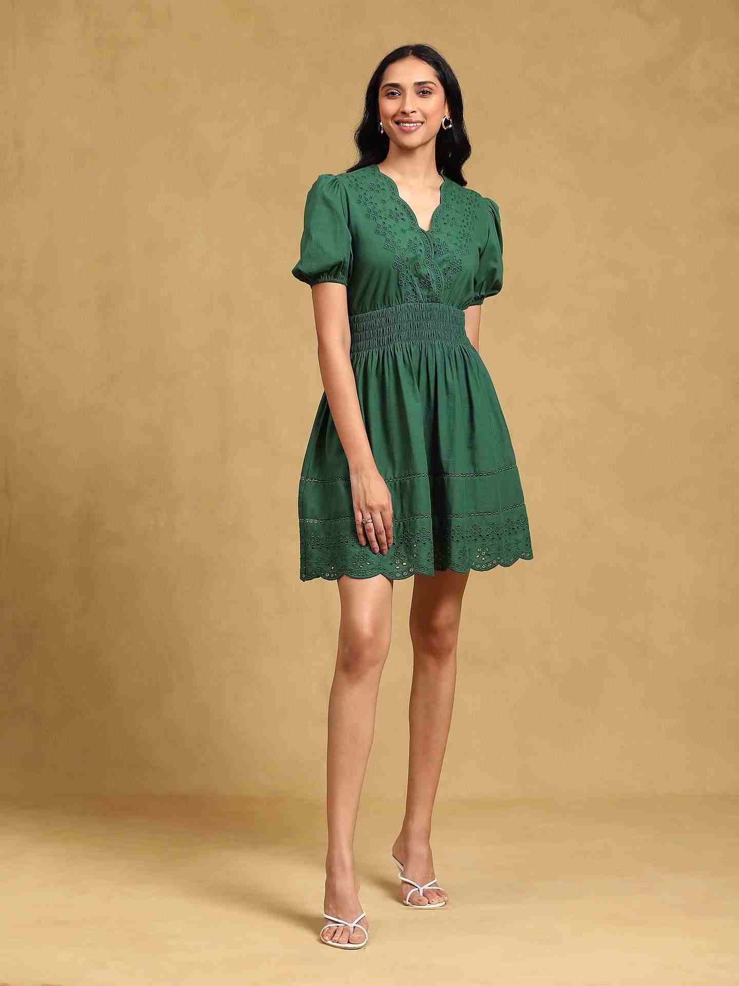 Emerald Ukiyo Skater Dress